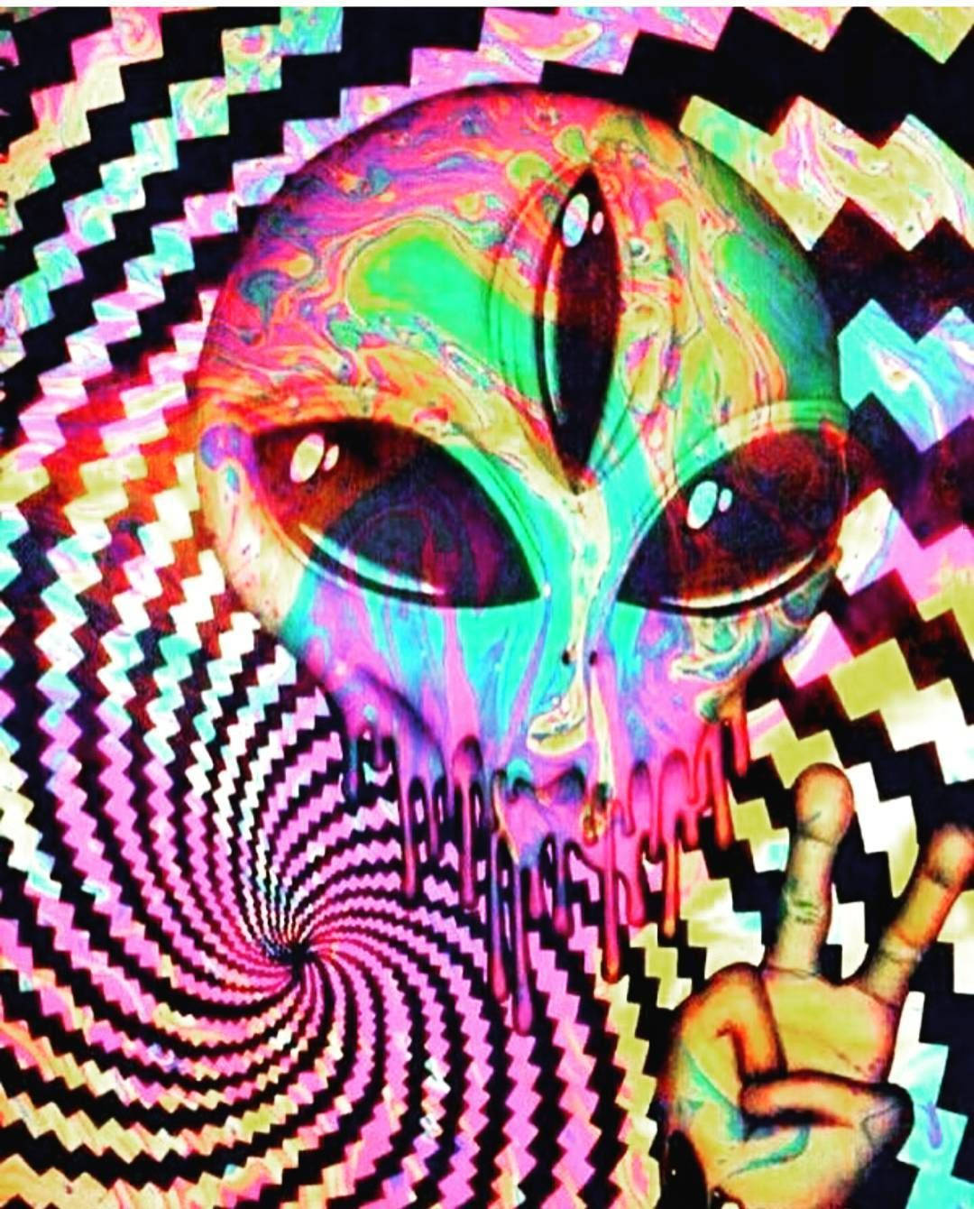 Beeld "Estetiese Trippy - Verken die Onbekende" Muurpapier
