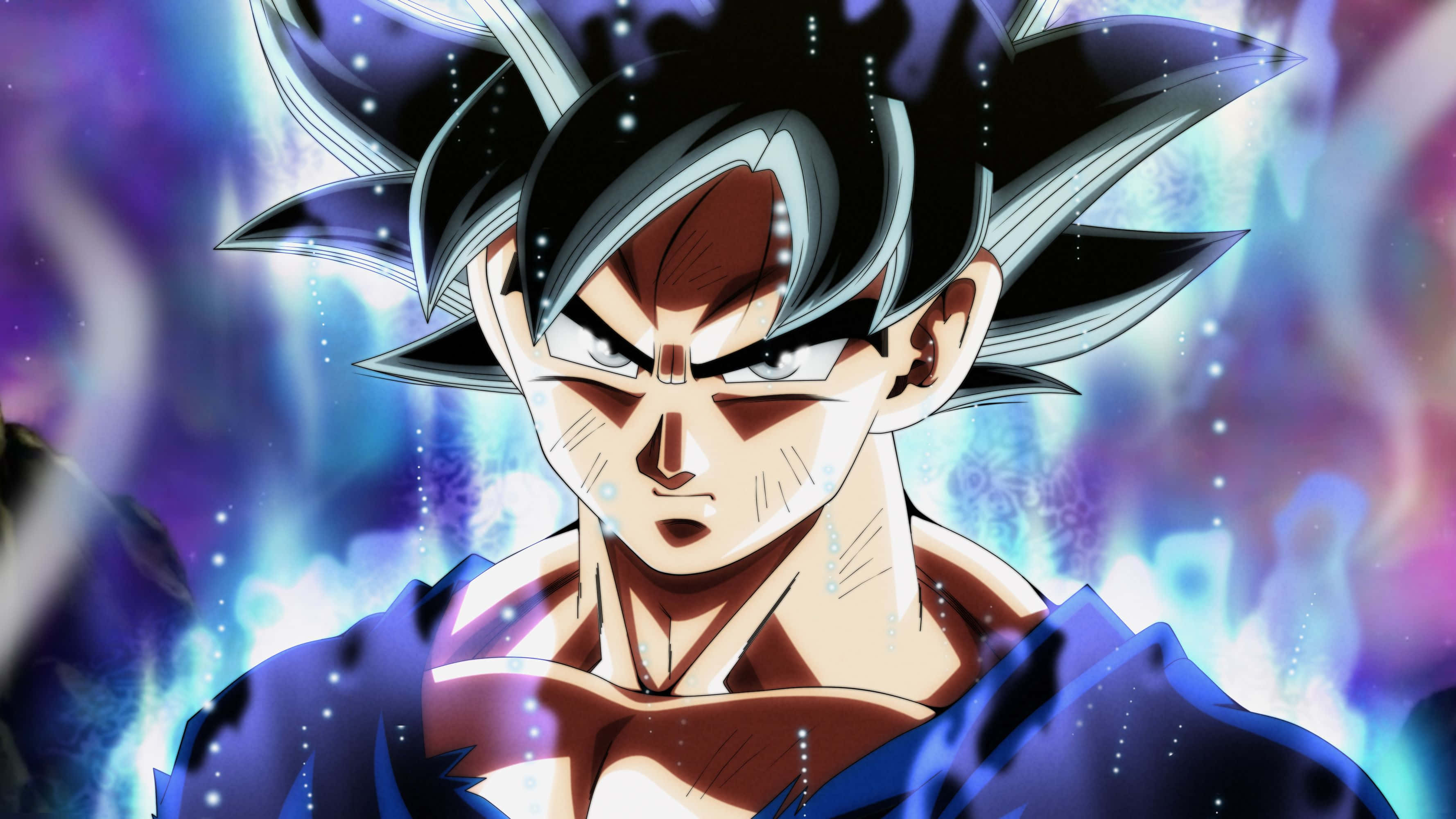 Beeld Goku wat ondenkbare krag bereik deur Ultra Instinct Muurpapier