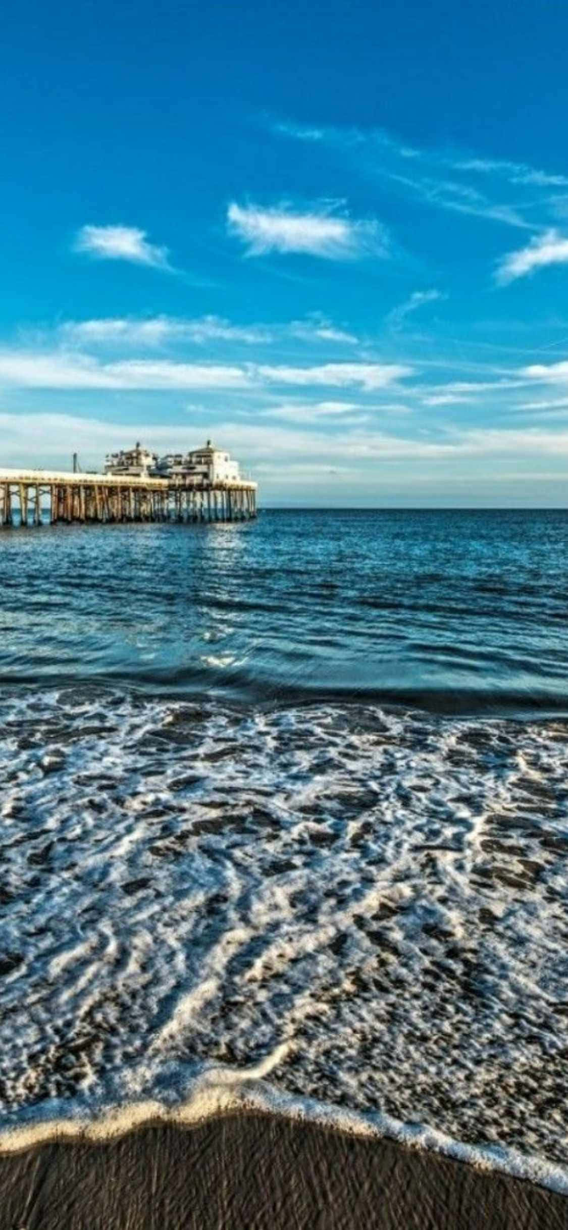 Beeld 'n Pragtige naghemel gesien vanaf Malibu, Kalifornië op die nuwe iPhone Xs Muurpapier