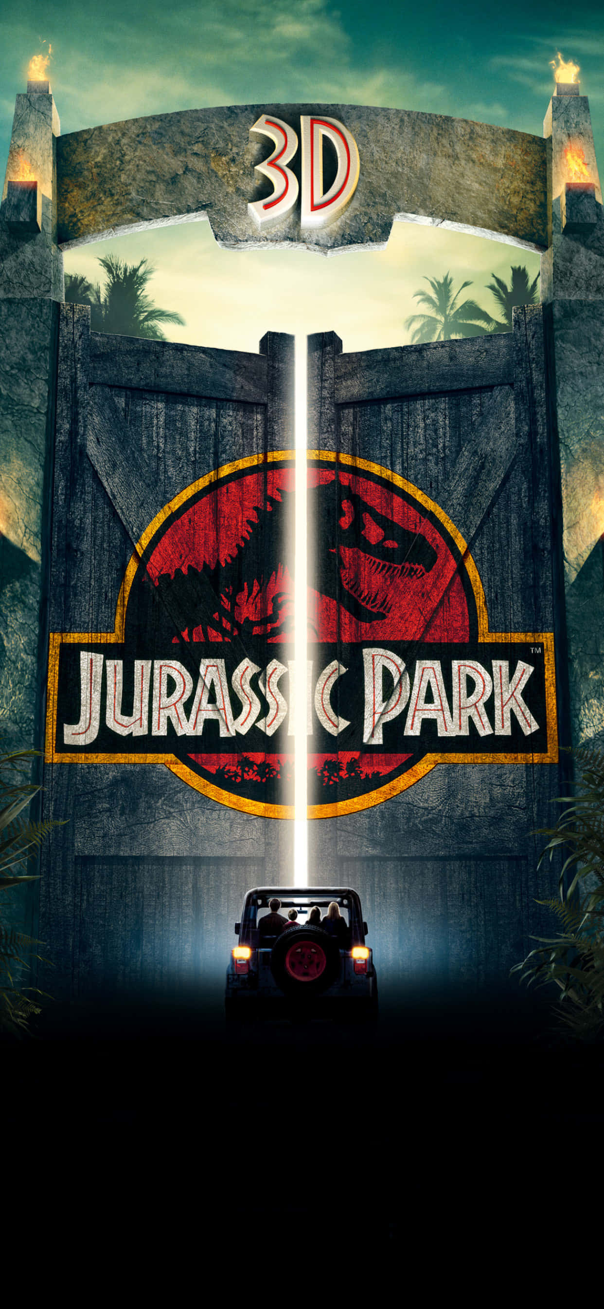Beeld Zoem in op die wêreld van dinosourusse met Jurassic Park Muurpapier