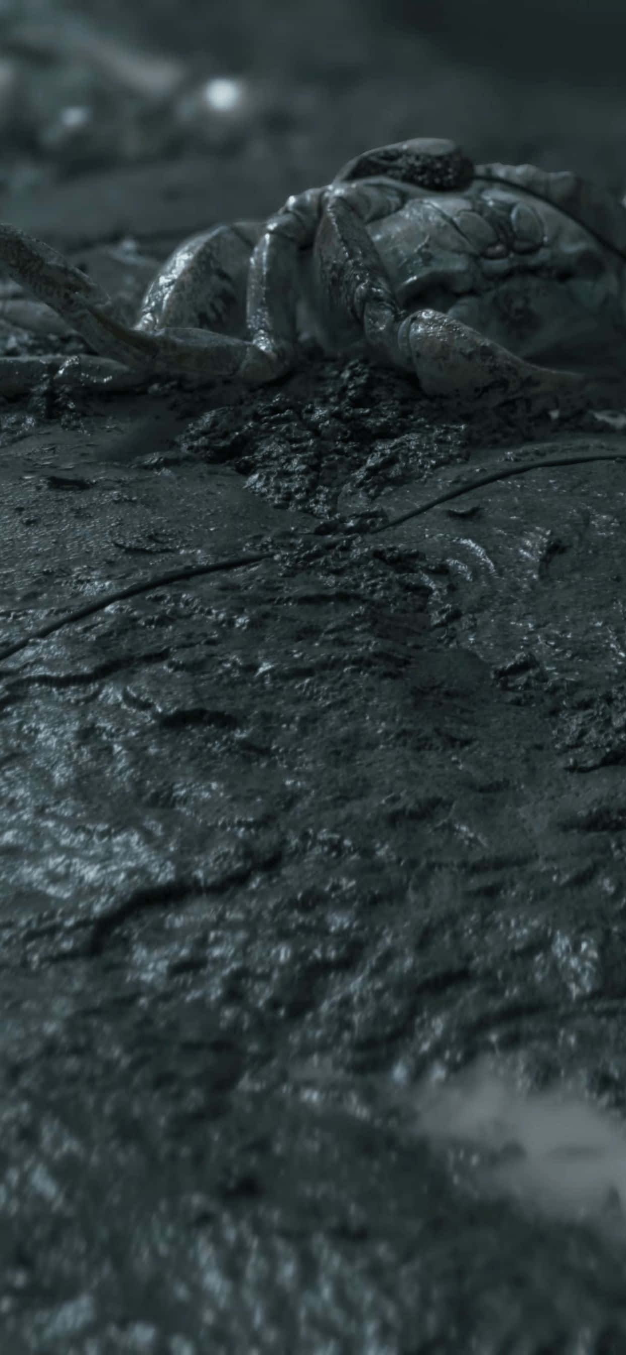"Begin 'n reis vanuit die palm van jou hand met die nuwe iPhone XS Max en die ikoniese speletjie, Death Stranding." Muurpapier