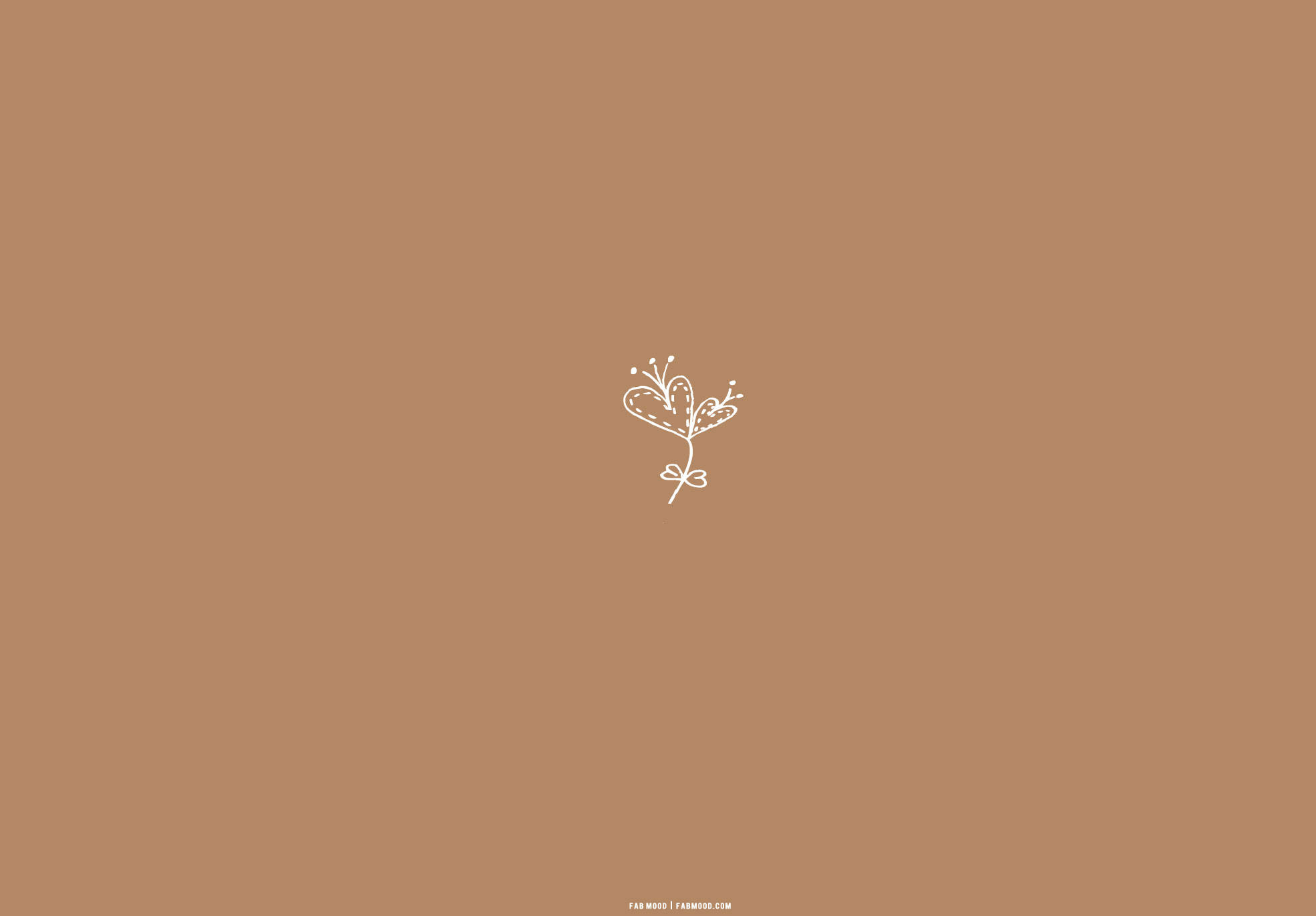 Beige Aestetiese Blomhart Muurpapier
