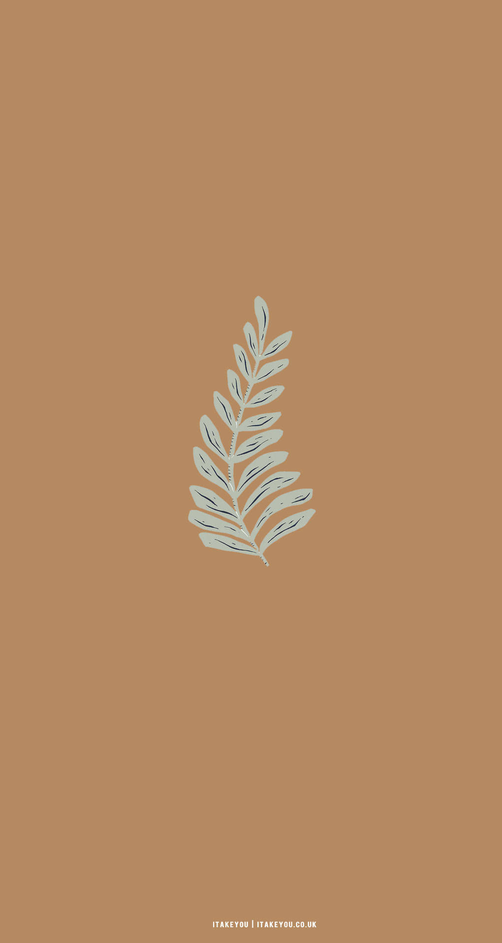 Beige Bruin Estetika Met Palmblaar Muurpapier
