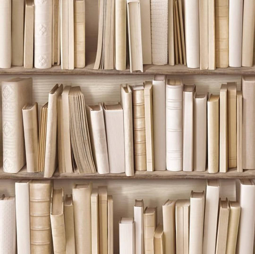 Beige Estetiese vintage boekbiblioteek agtergrond — Beige estetiese GIF Muurpapier