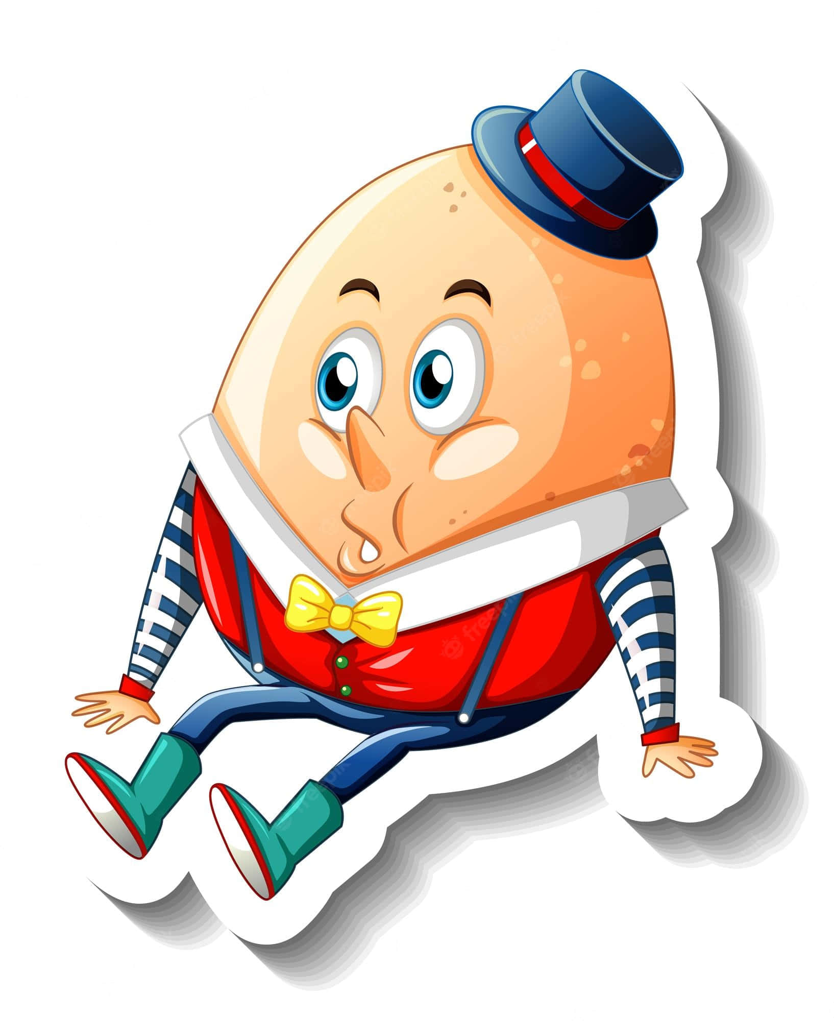 Bekoorlike illustrasie van Humpty Dumpty wat op 'n muur sit Muurpapier