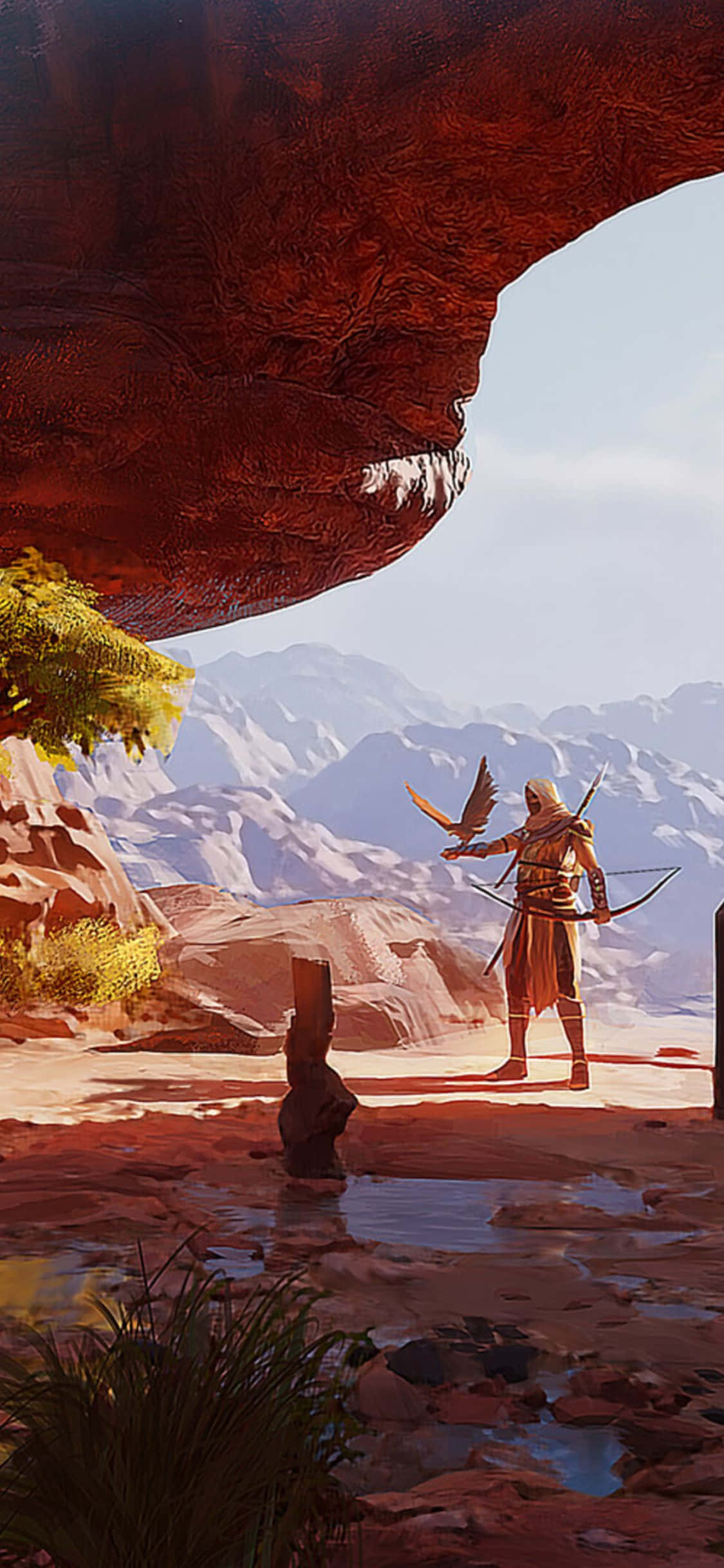 Beleef die Assassin's Creed Origins-avontuur op jou iPhone X Muurpapier