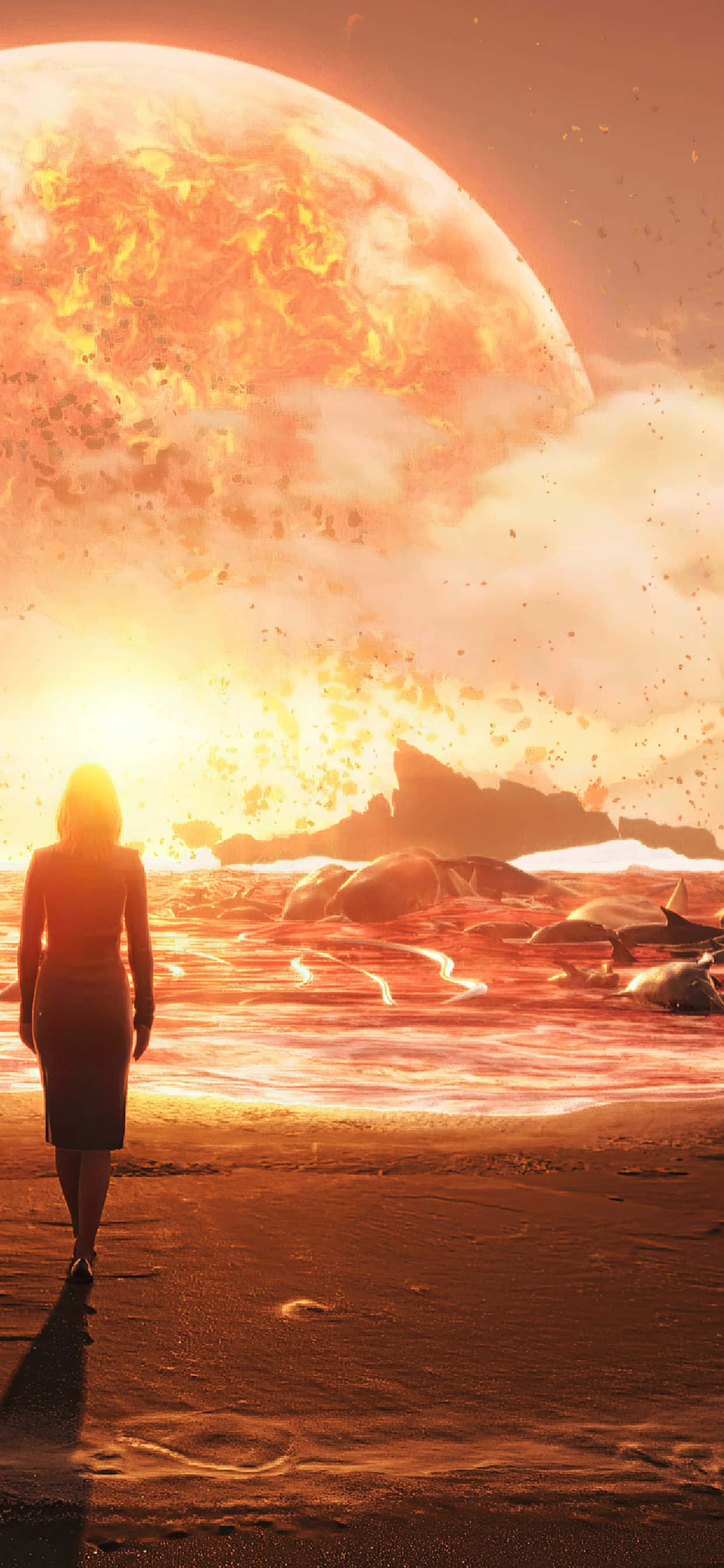 Ervaar die baanbrekende speletjie "Death Stranding" op jou nuwe iPhone Xs Max Muurpapier
