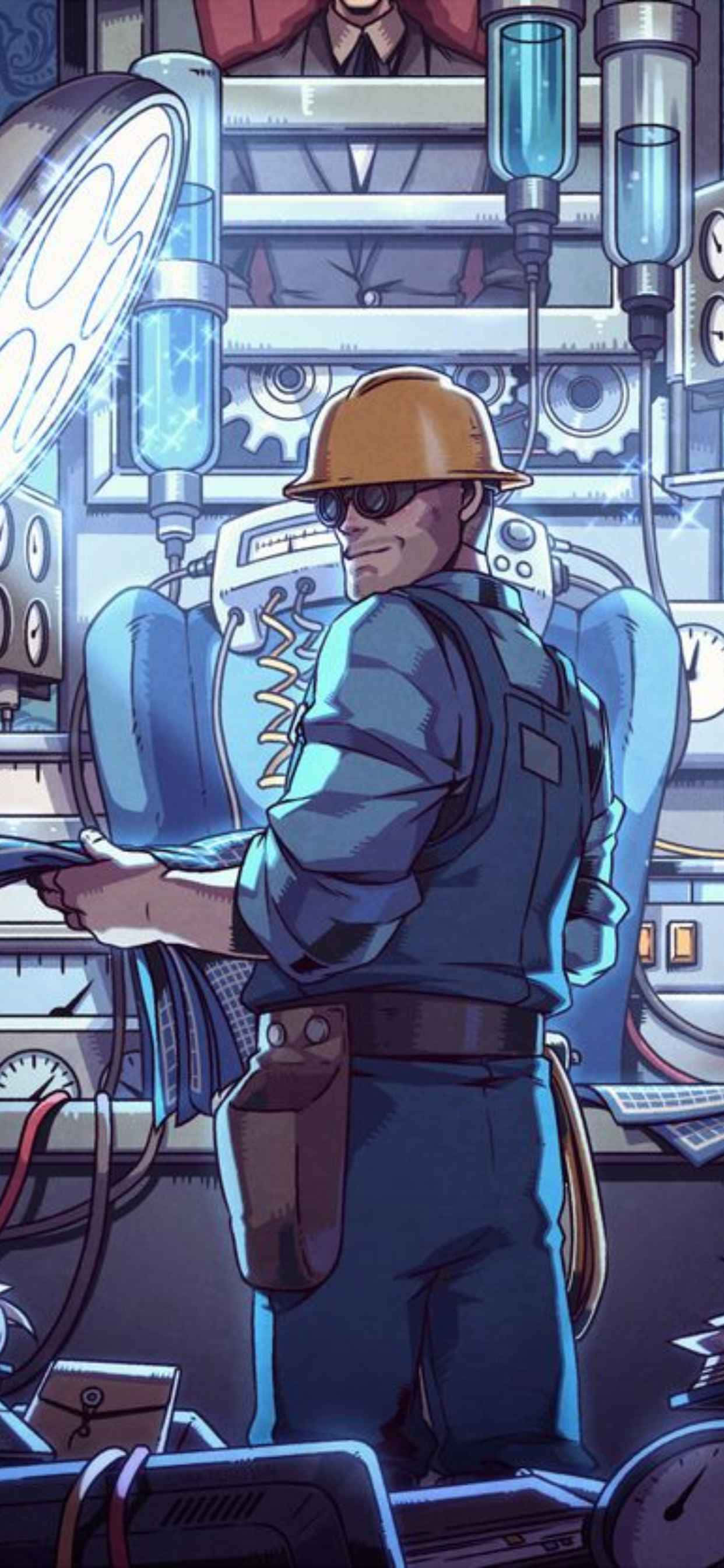 Wees Getuie van die Opwinding van die Stryd - Team Fortress 2 op iPhone XS Max Muurpapier