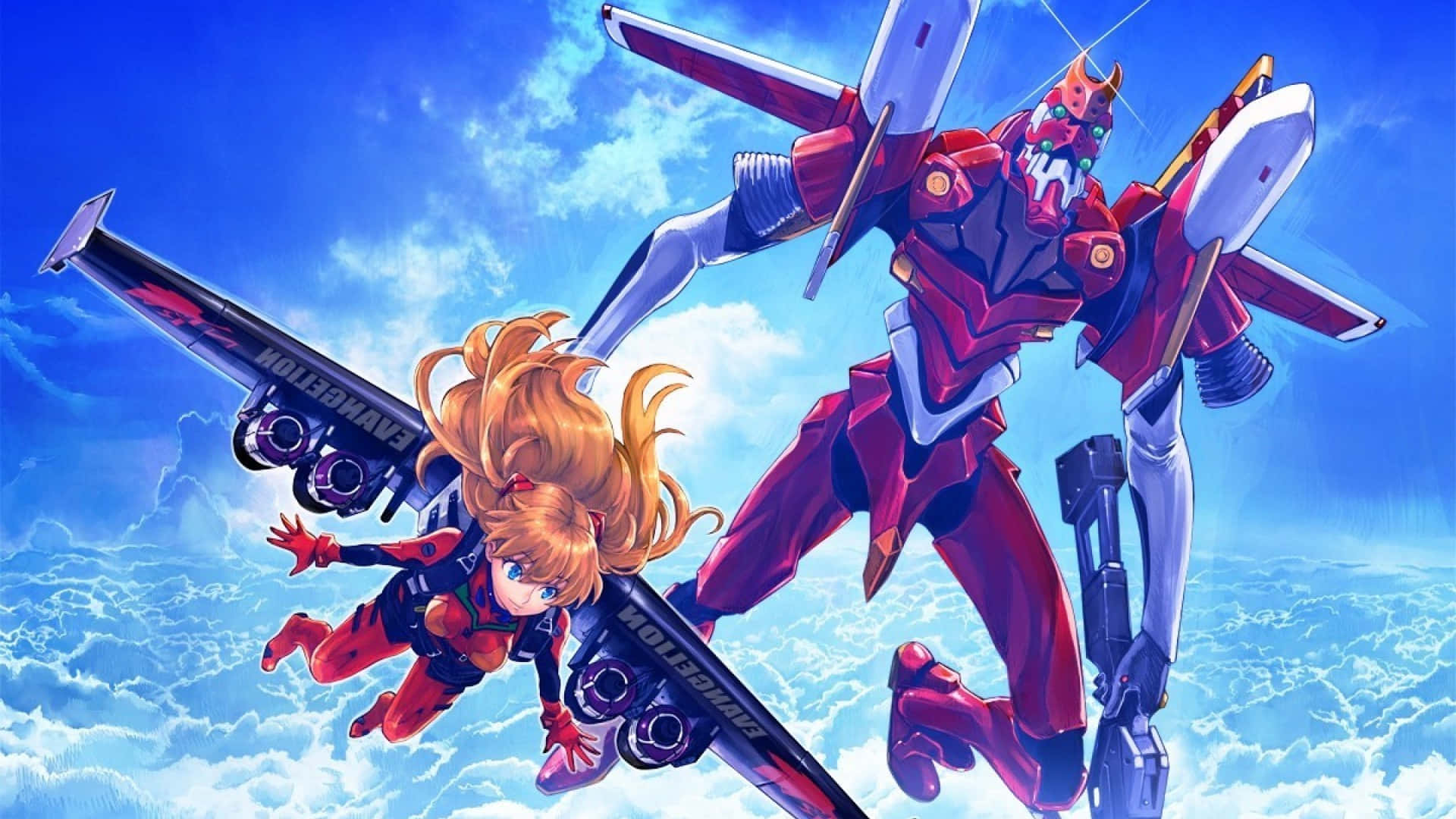 Beleef 'n opwindende wêreld van verkenning en ontdekking in Neon Genesis Evangelion. Muurpapier
