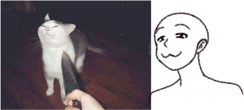 Beleefde Kat Meme en Tekening Muurpapier