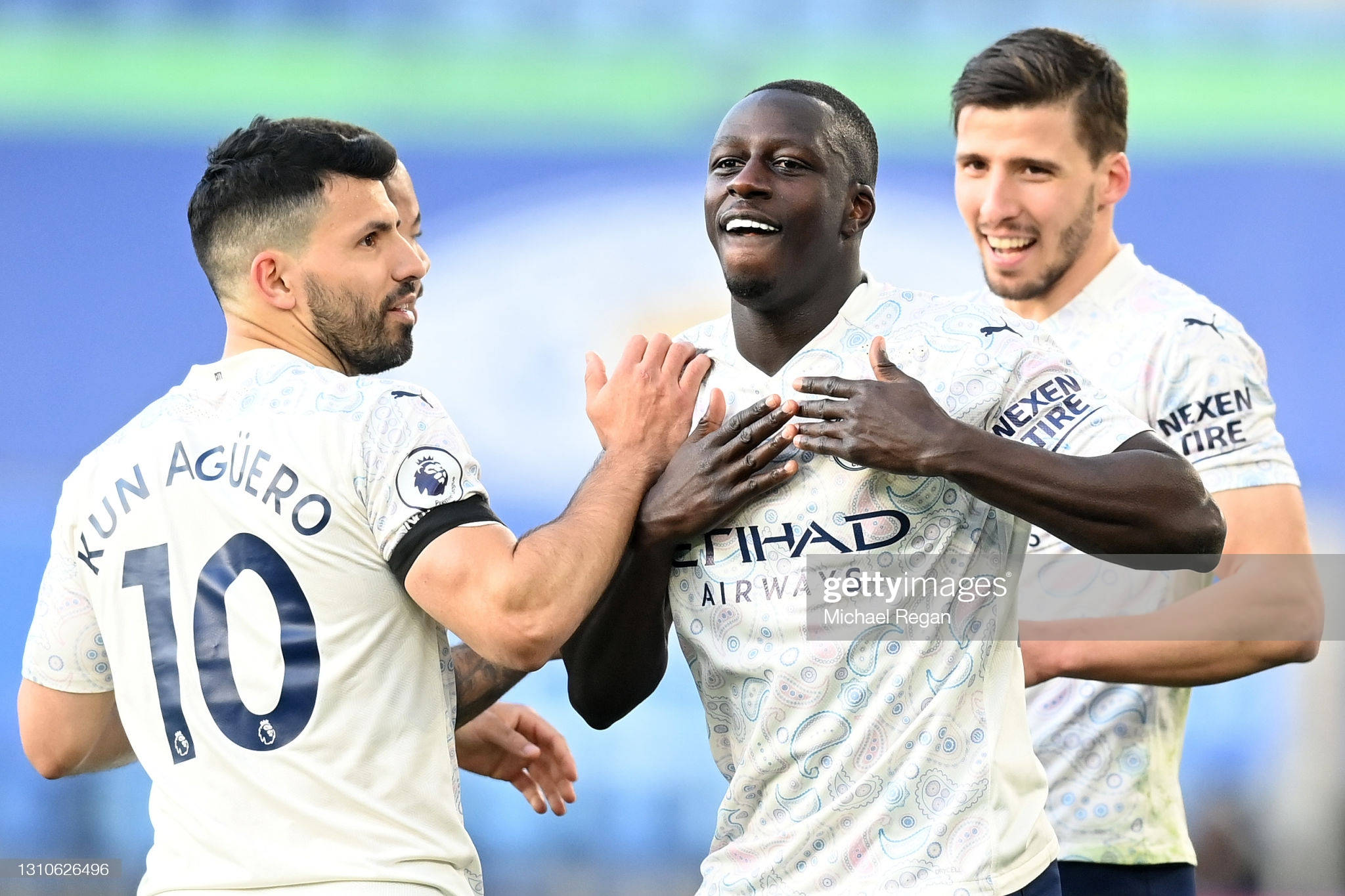 Benjamin Mendy Wit Etihad-hemp Muurpapier