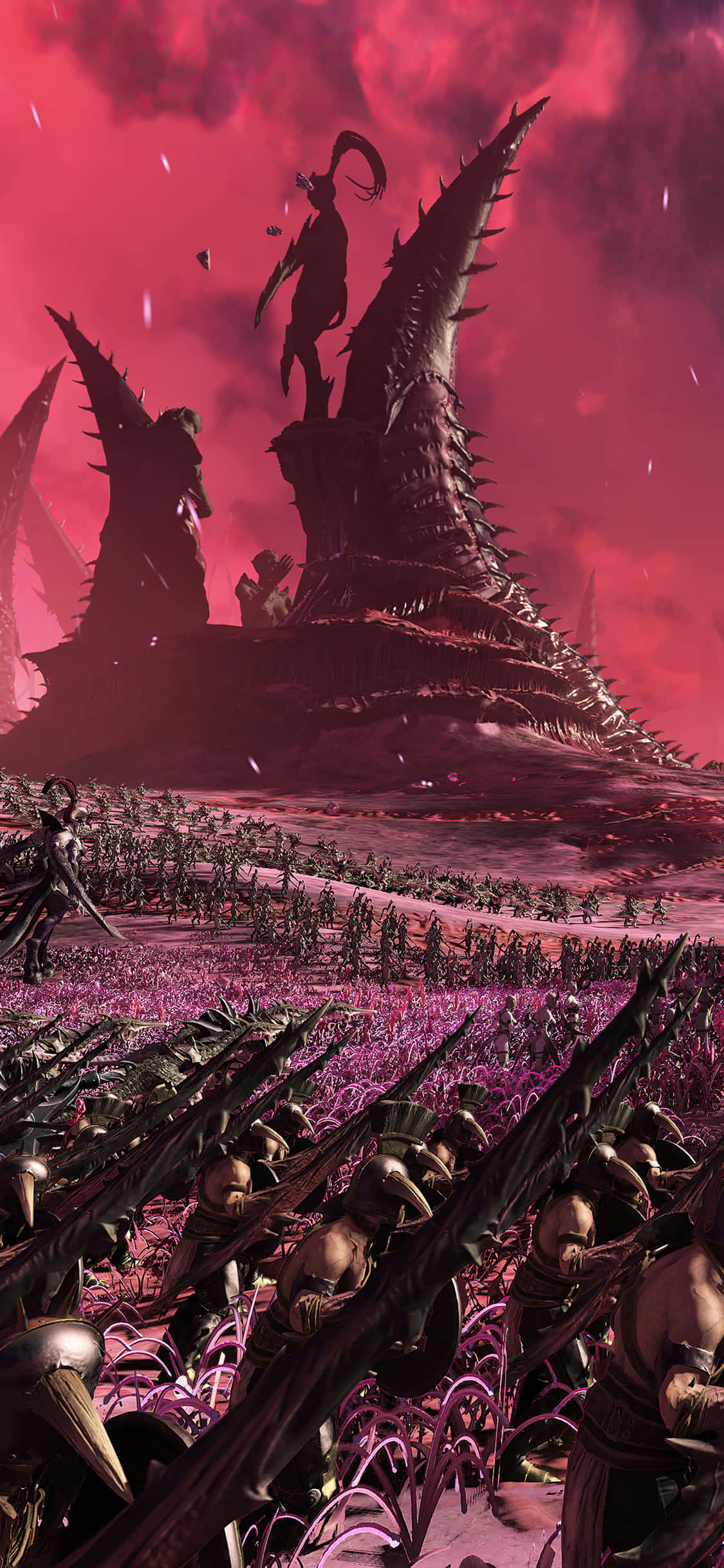 "Berei voor vir epiese gevegte met iPhone X Total War: Warhammer" Muurpapier