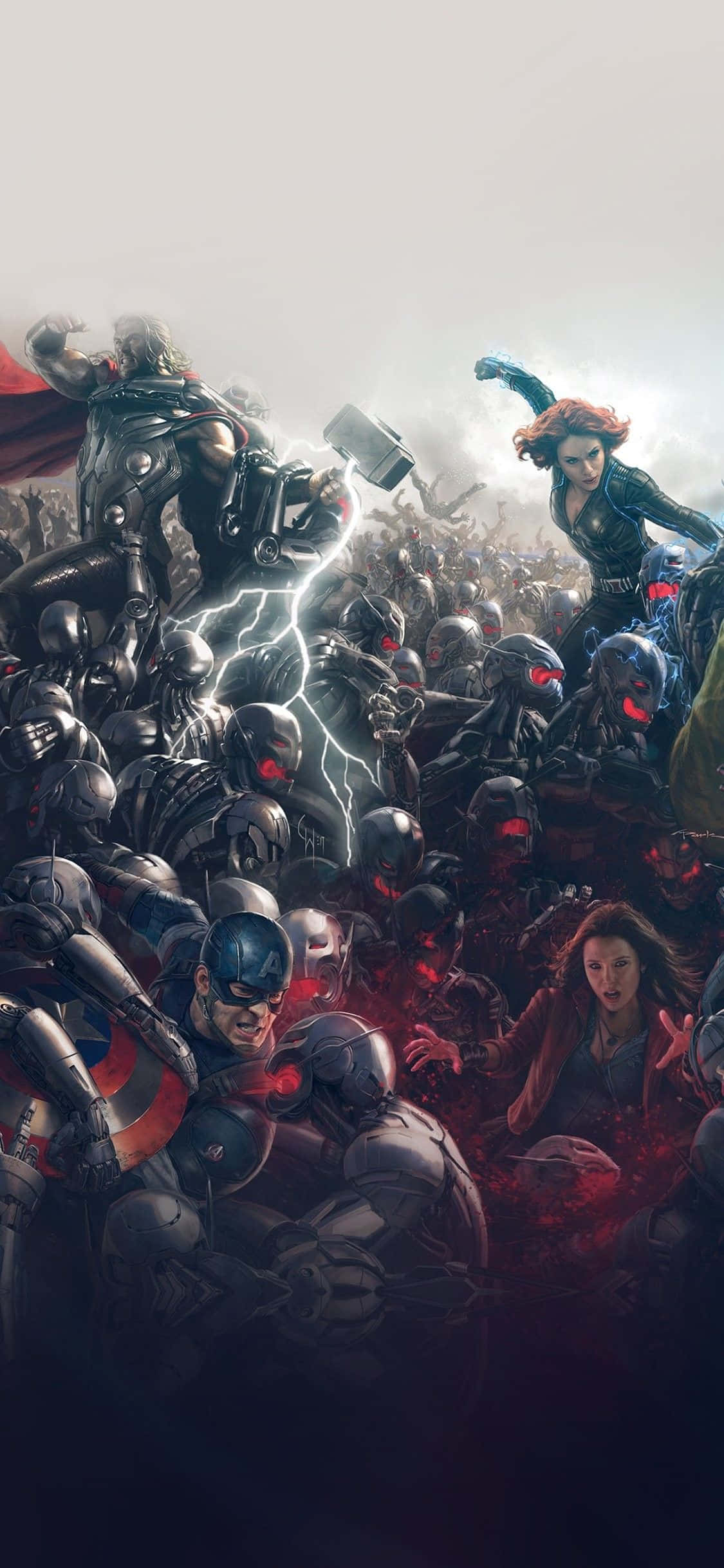Bereik die Uiteindelike Kragvlak met die iPhone Xs Marvel se Avengers Muurpapier