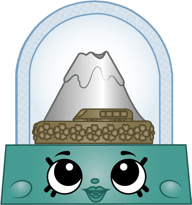 Berg Fuji en Oulike Sushi-karakter Muurpapier