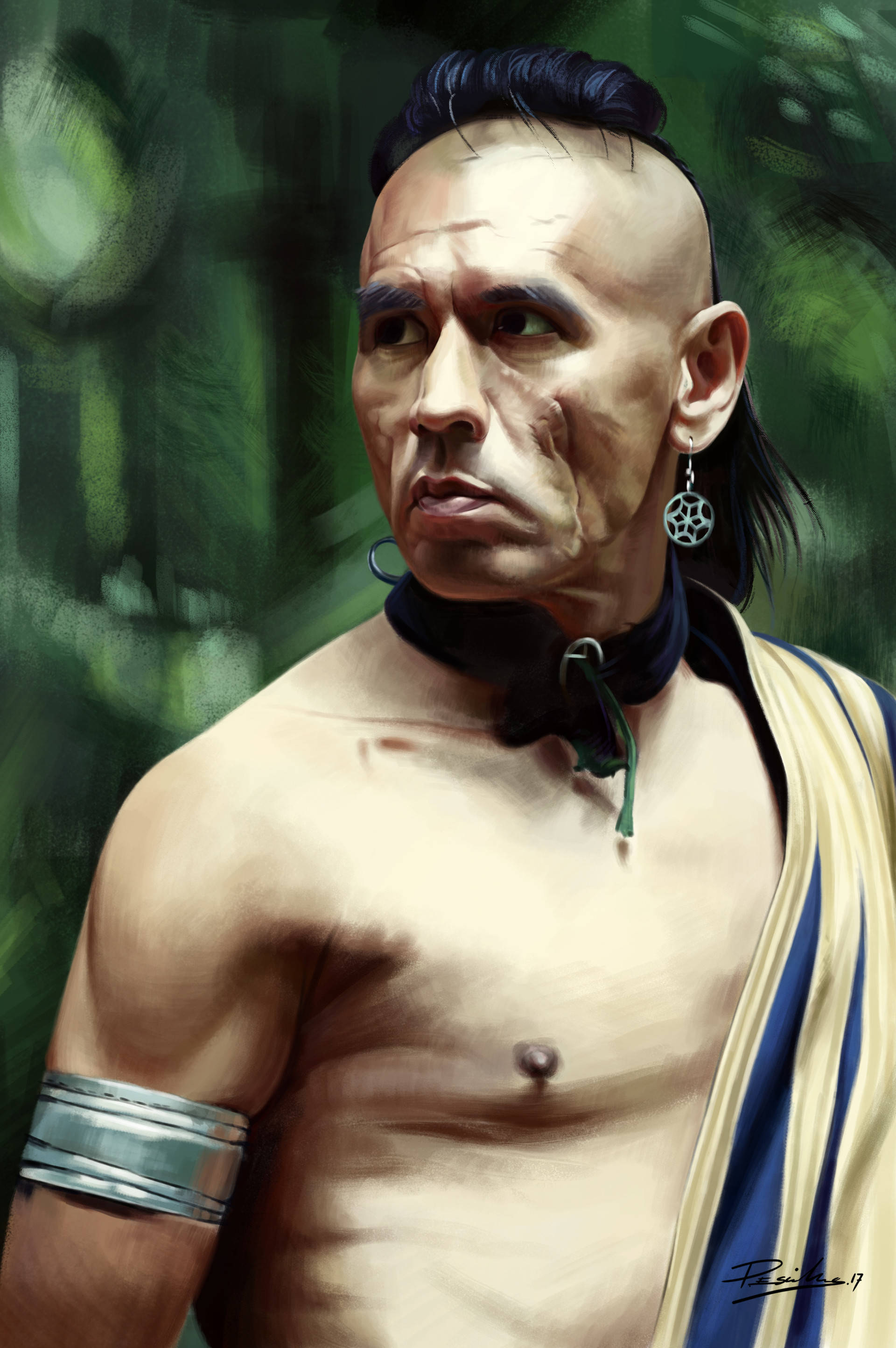 Beroemde Akteur Wes Studi in die ikoniese film, The Last of The Mohicans Muurpapier
