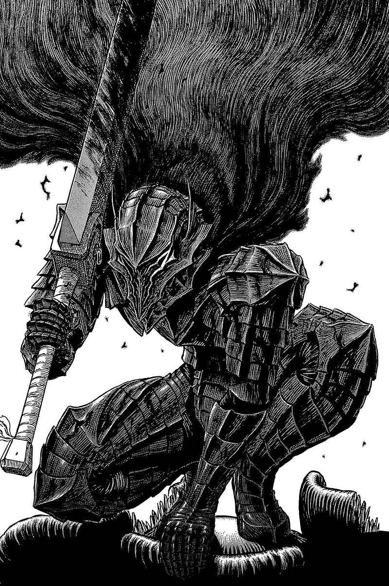 Berserk Guts in volle wapenrusting Muurpapier