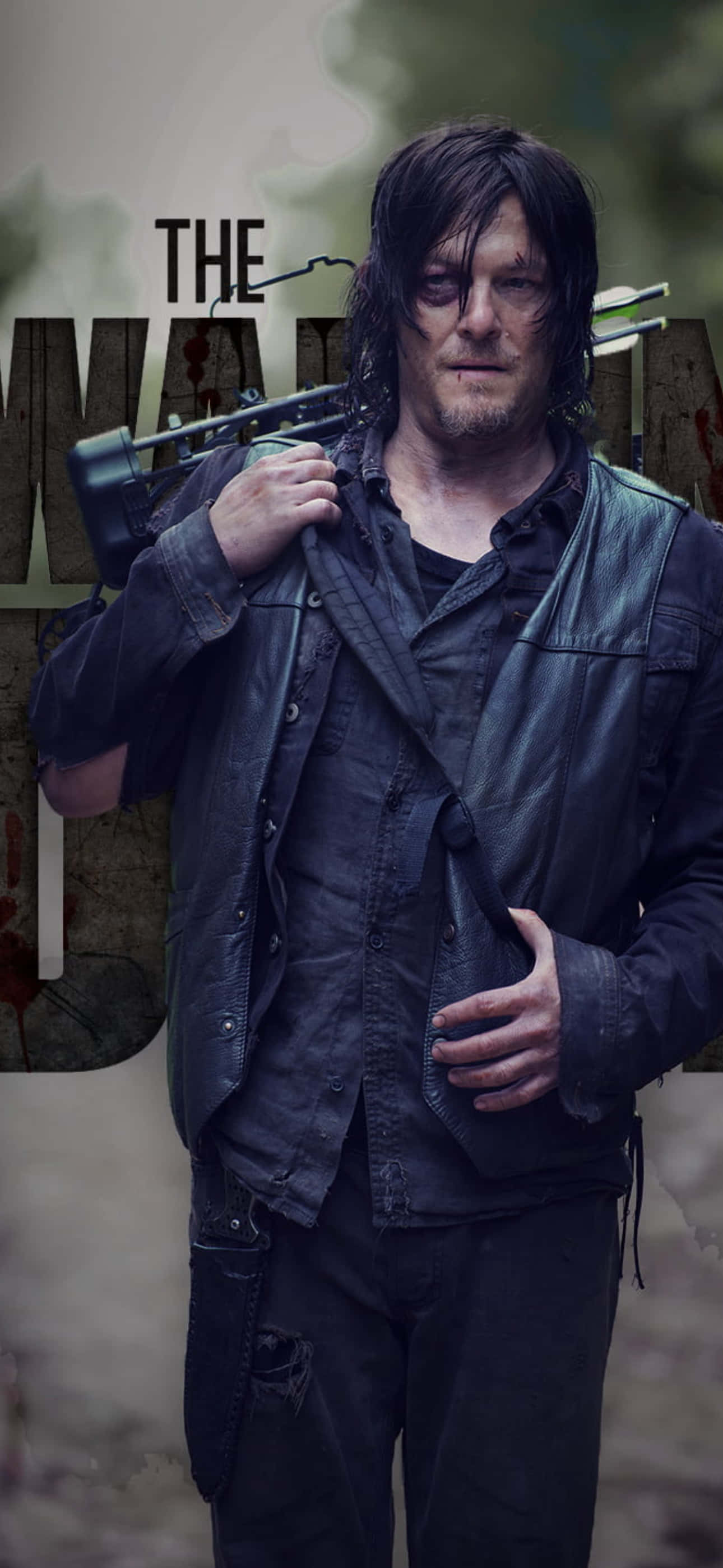 Beskerm jou iPhone met die styl van The Walking Dead Muurpapier