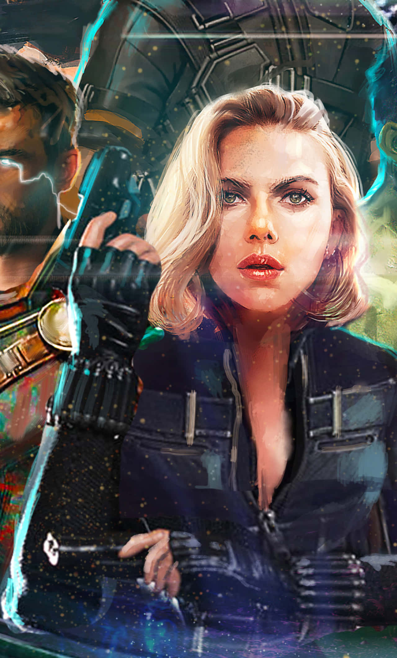 Beskerm jouself teen potensiële bedreigings met Black Widow se iPhone Muurpapier