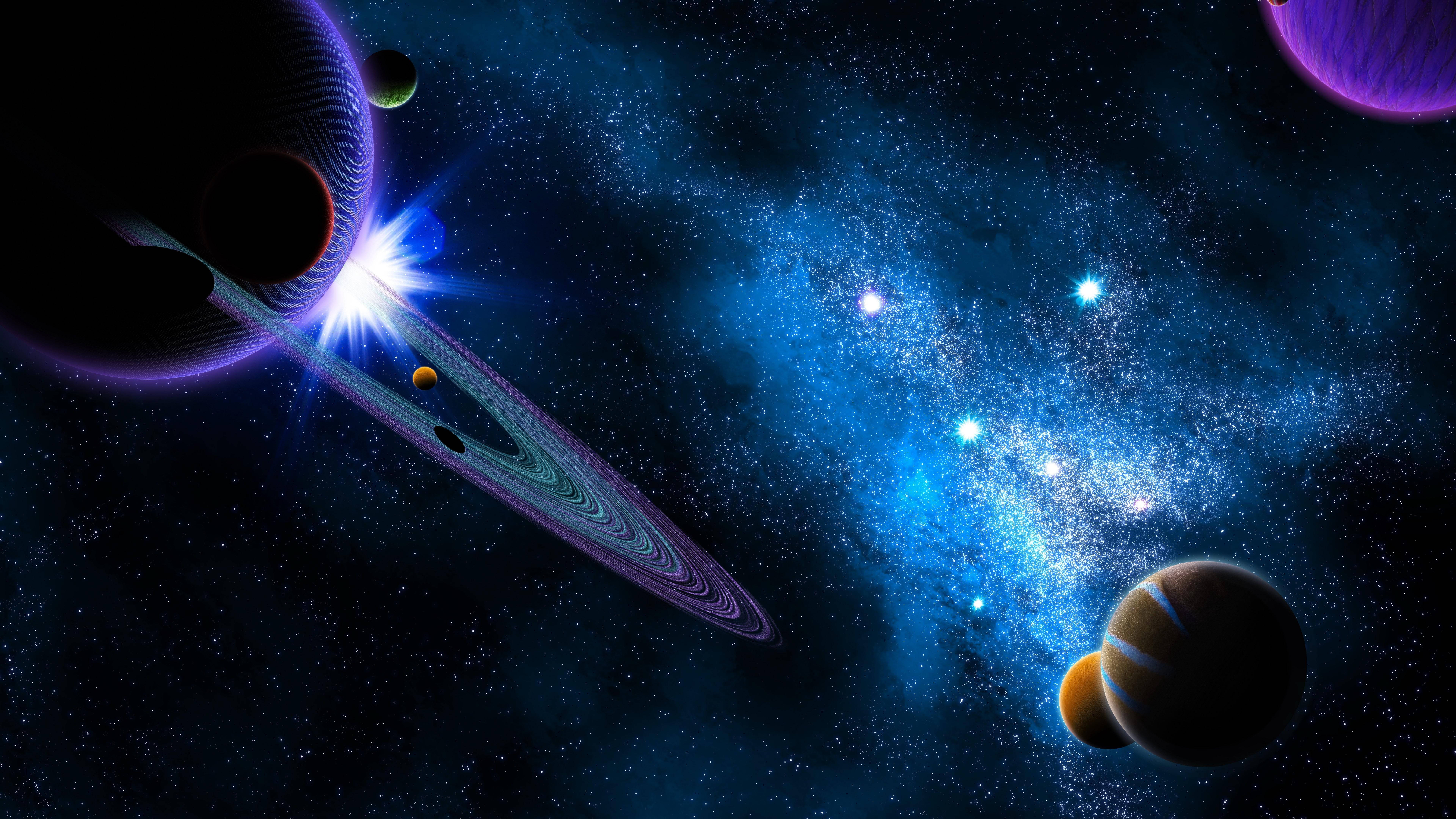 Beste 4K UHD Galaxy Planete Muurpapier