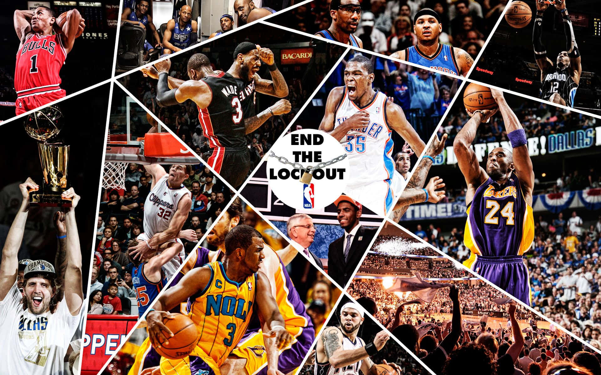 Beste Basketbal Fotocollage Agtergrond Muurpapier