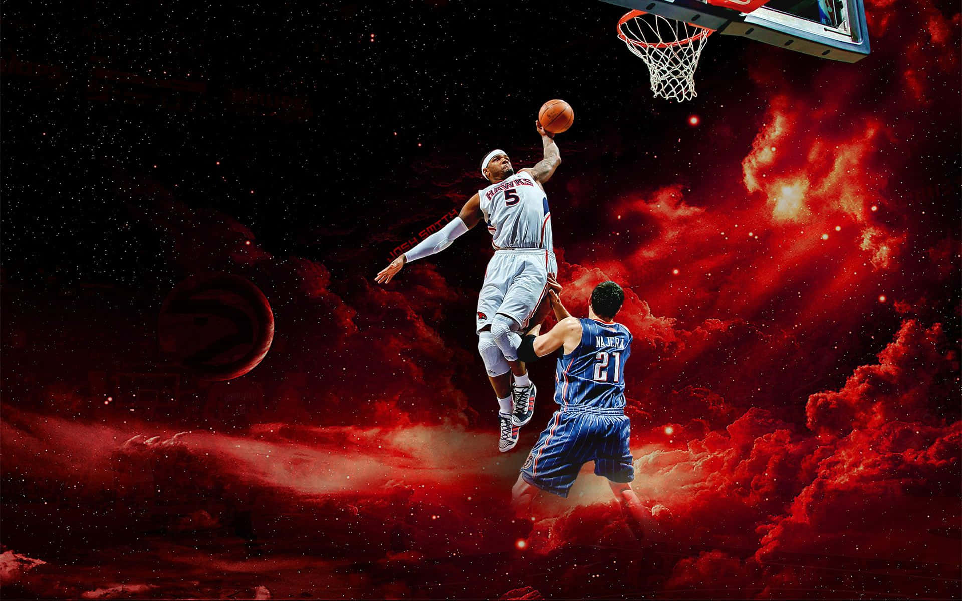 Beste Basketbal Grafiese Kuns Agtergrond Muurpapier