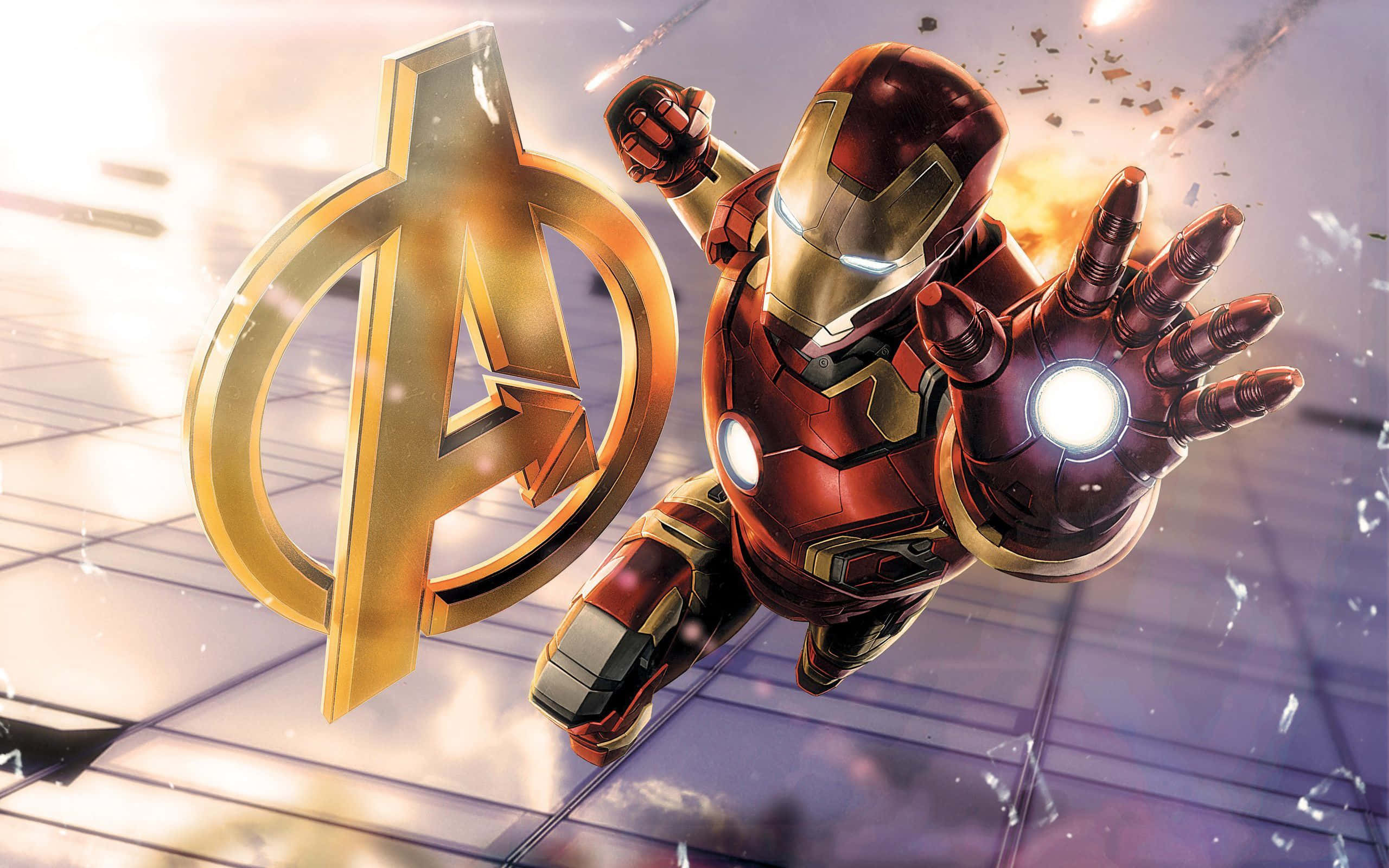 Beste Iron Man Avengers Embleem Muurpapier