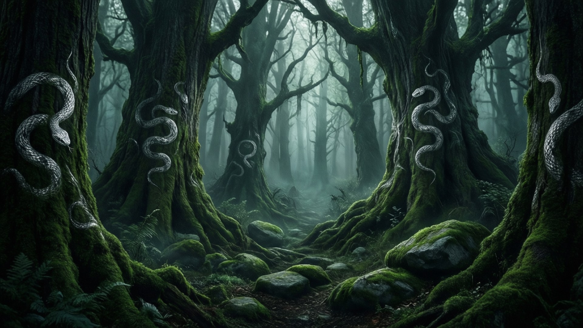 Betowerde Slytherin Bos Muurpapier