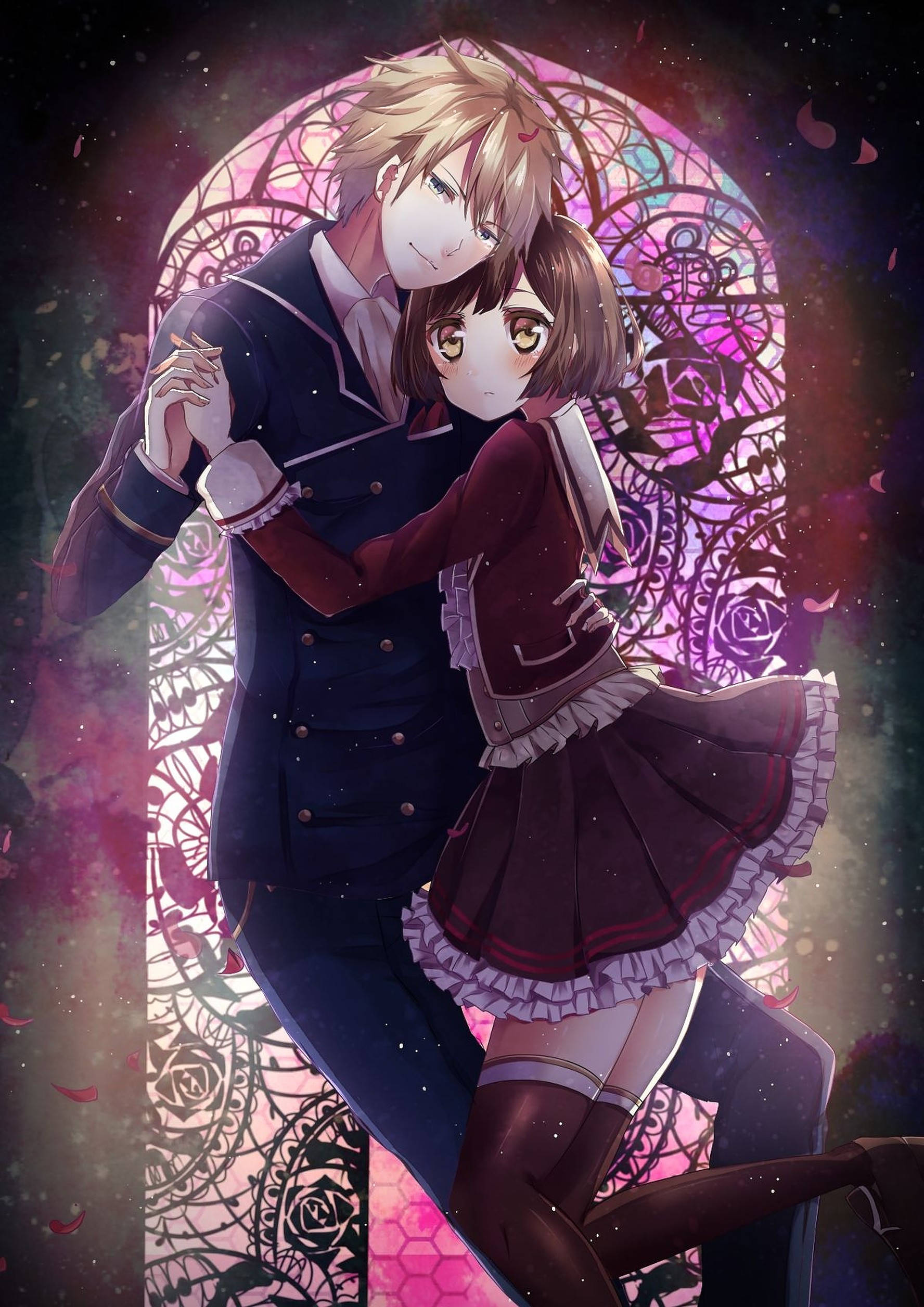Betowerende Anime Dansduo Muurpapier