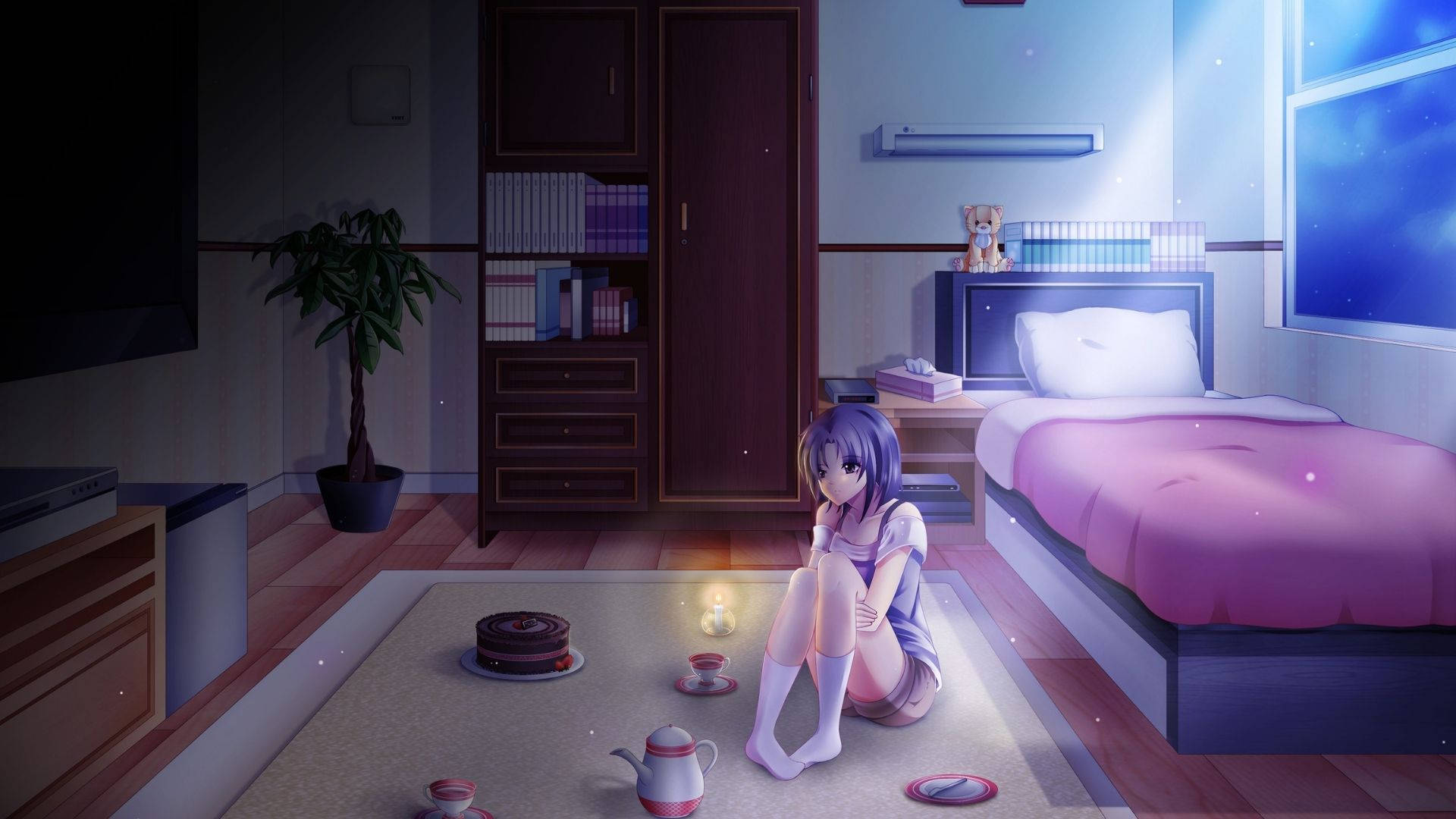 Betowerende Anime Kamer Muurpapier
