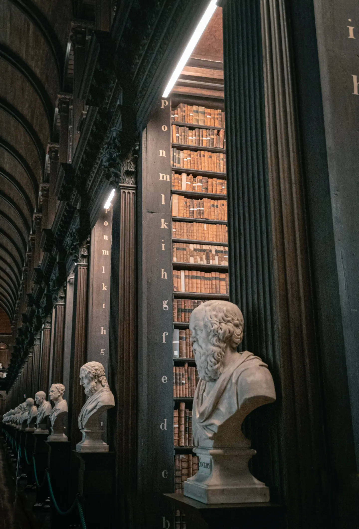 Betowerende Blik op Donker Akademie-estetika Biblioteek Muurpapier