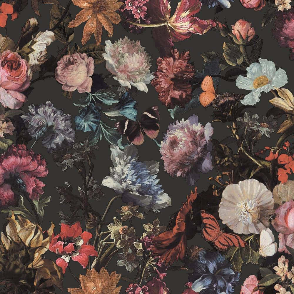 Betowerende Donker Blomme Agtergrond Muurpapier