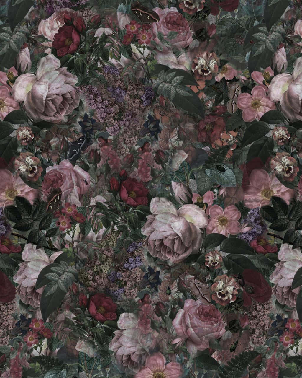 Betowerende Donker Blomme Agtergrond Muurpapier