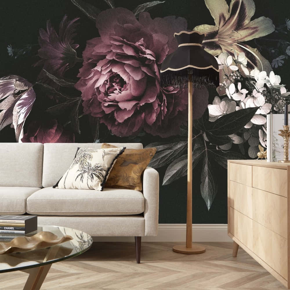 Betowerende Donker Blomme-agtergrond Muurpapier