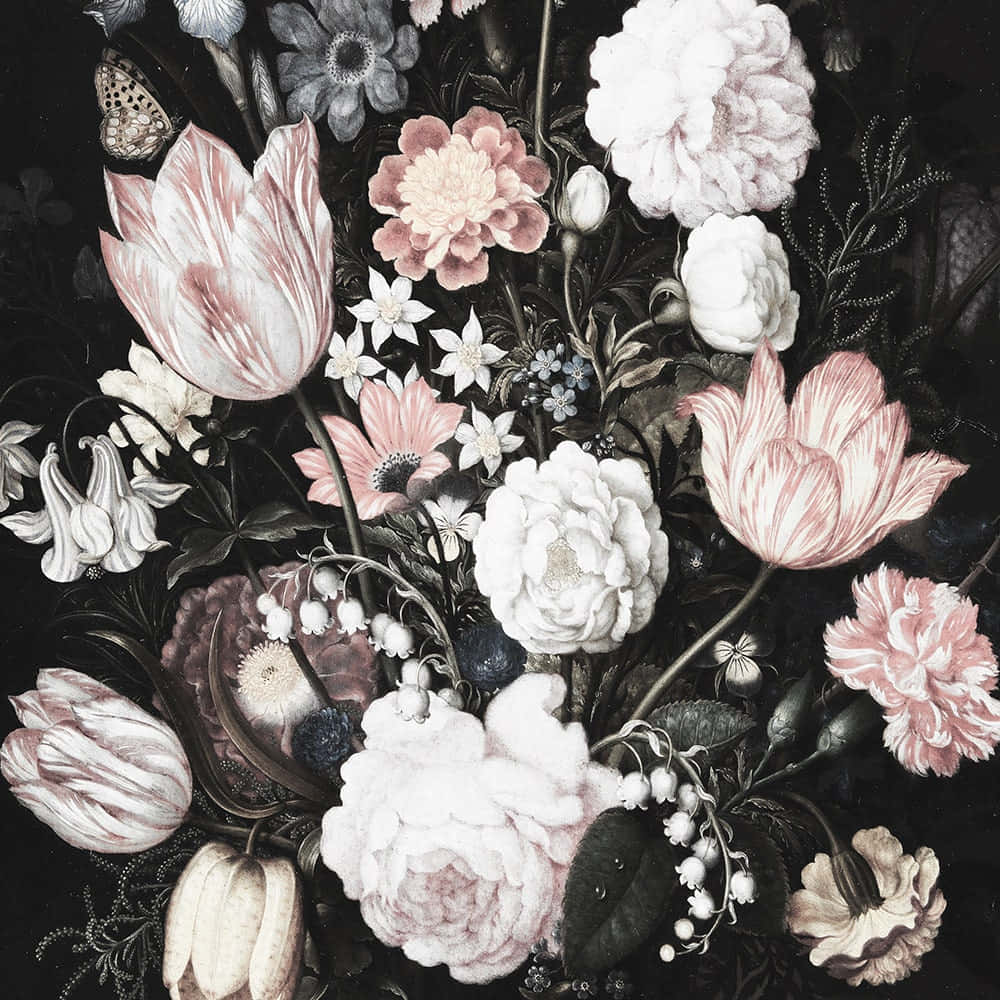 Betowerende Donker Blomme-agtergrond Muurpapier