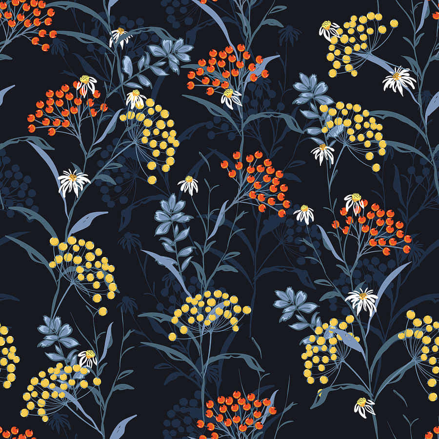 Betowerende Donker Blomme-agtergrond Muurpapier