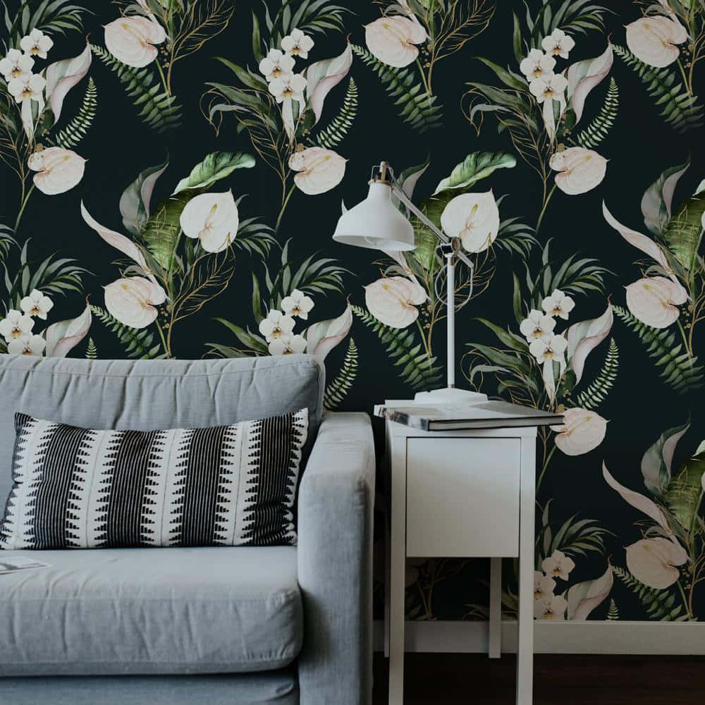 Betowerende Donker Blomme-agtergrond Muurpapier
