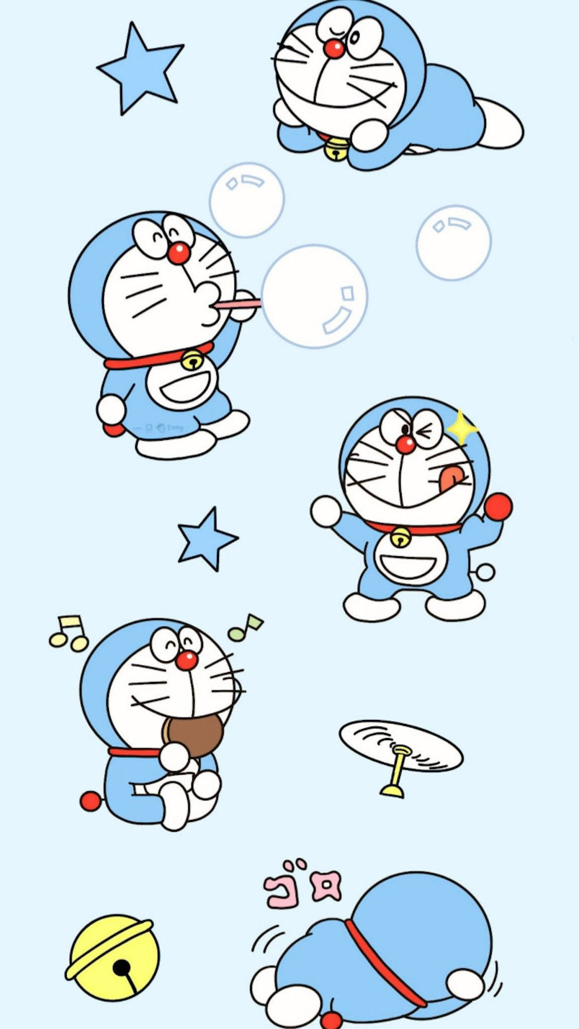 Betowerende Doraemon iPhone Digitale Kuns Muurpapier