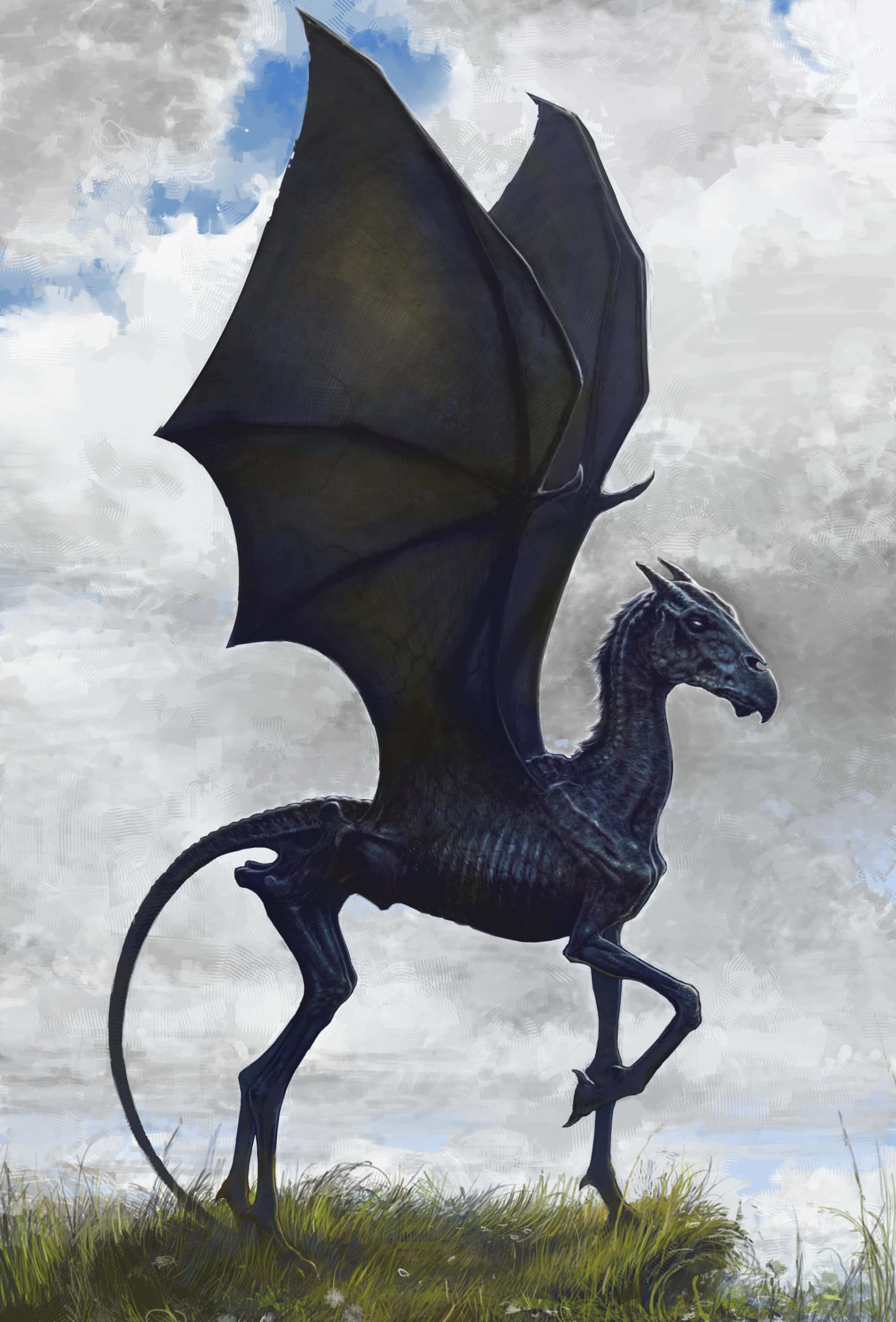 Betowerende Thestral in die Geheimsinnige Maanlig Muurpapier