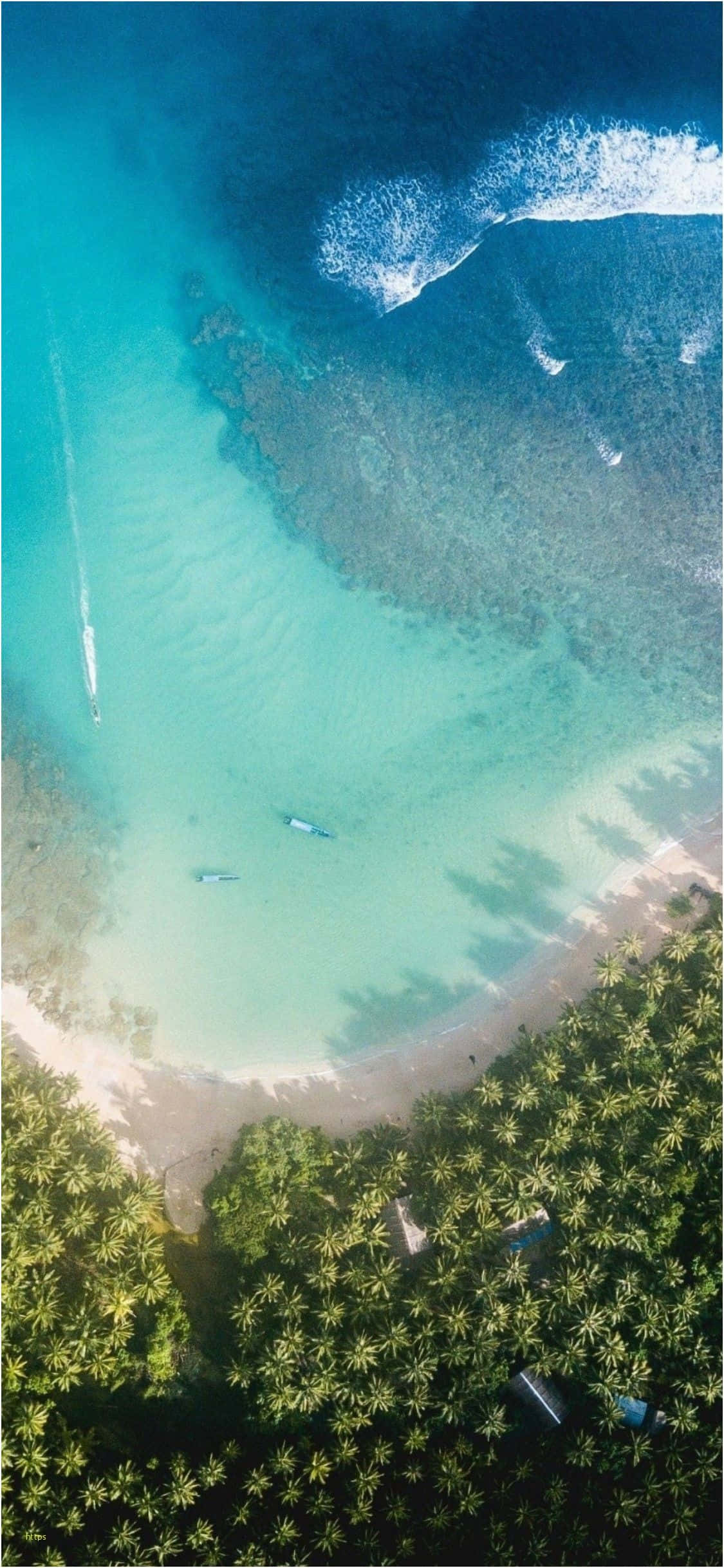 Betowerende Uitsig oor iOS-strand, Griekeland Muurpapier