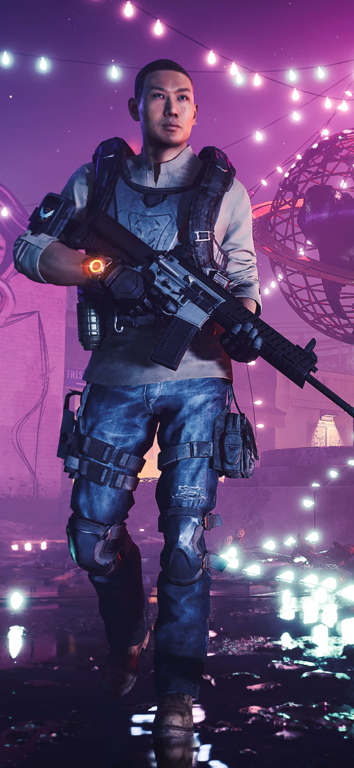 Bevlieg die Onbekende met hierdie iPhone Xs Max The Division-uitgawe. Muurpapier