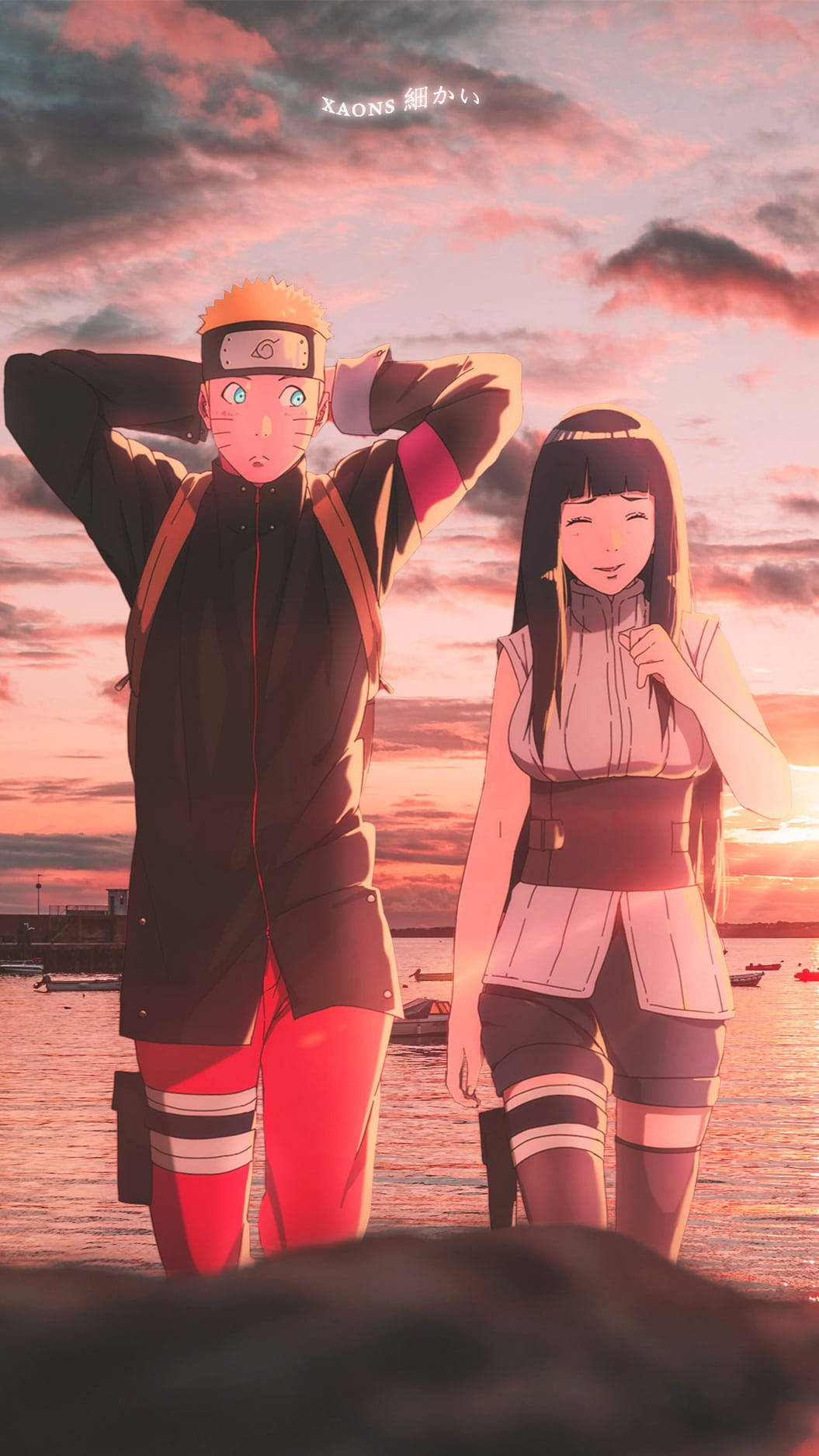 Bewegende Naruto Liefde Hinata Muurpapier