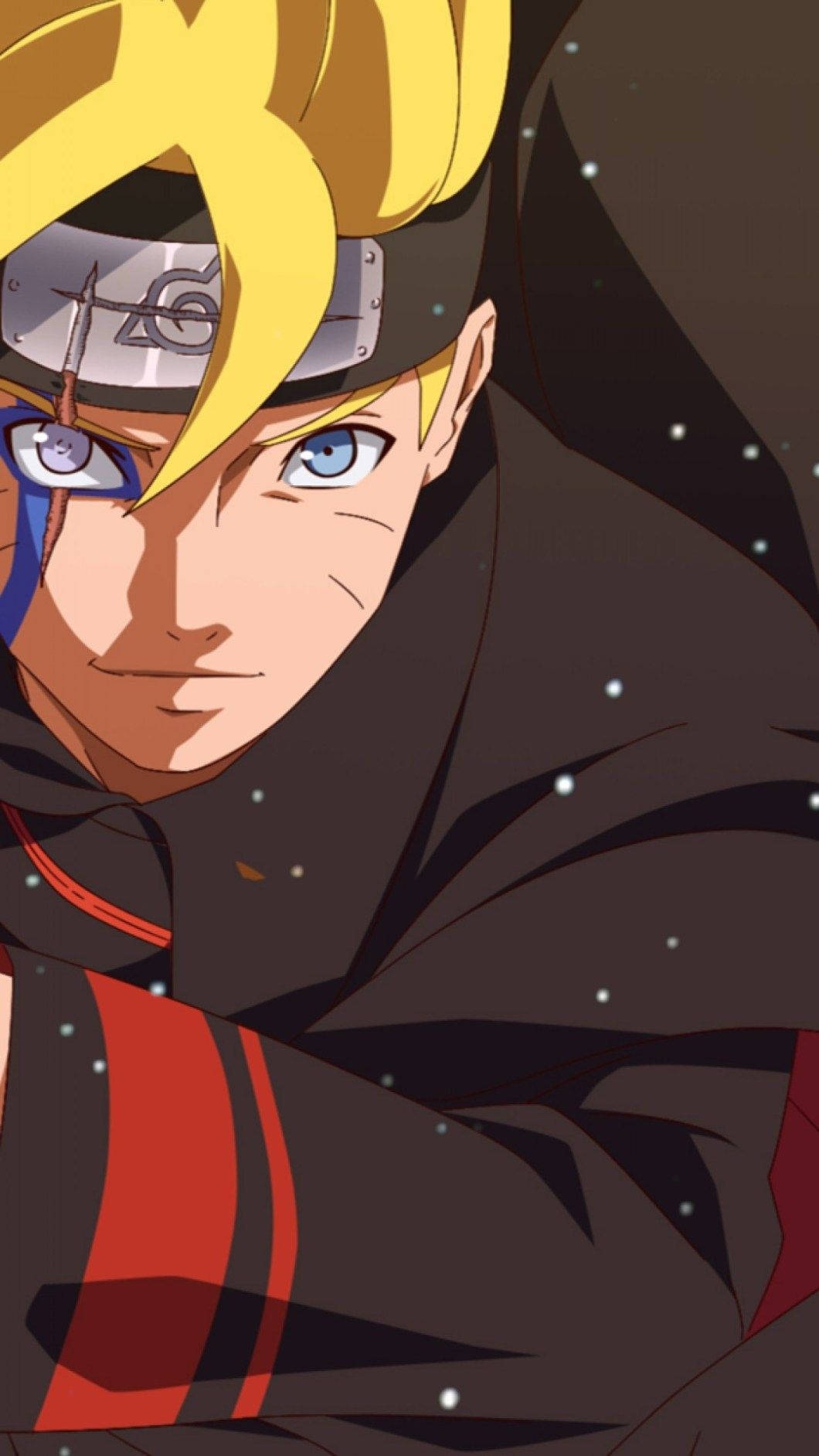 Bewegende Naruto Blou Pers Oë Muurpapier