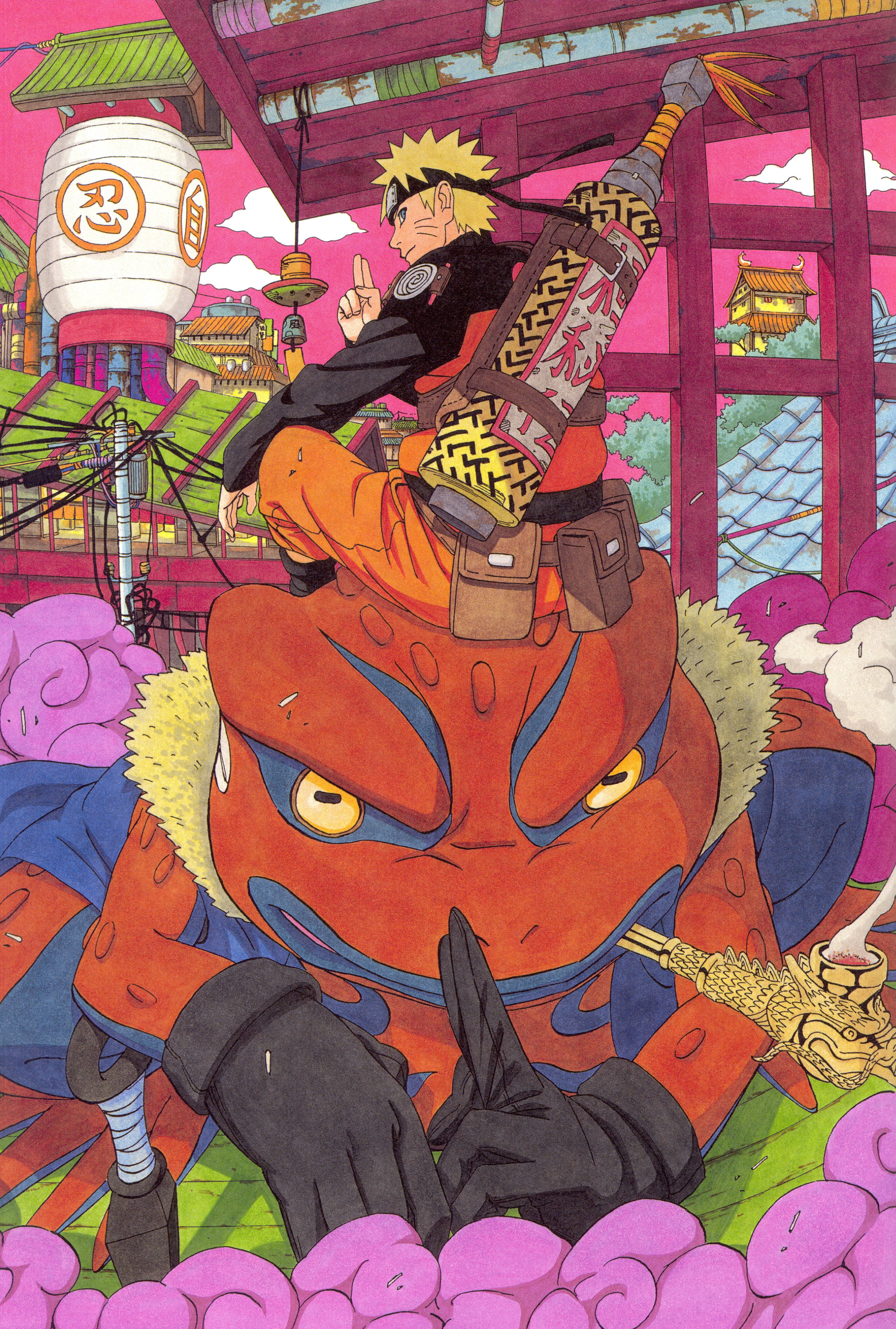 Bewegende Naruto Padda Gamamaru Muurpapier