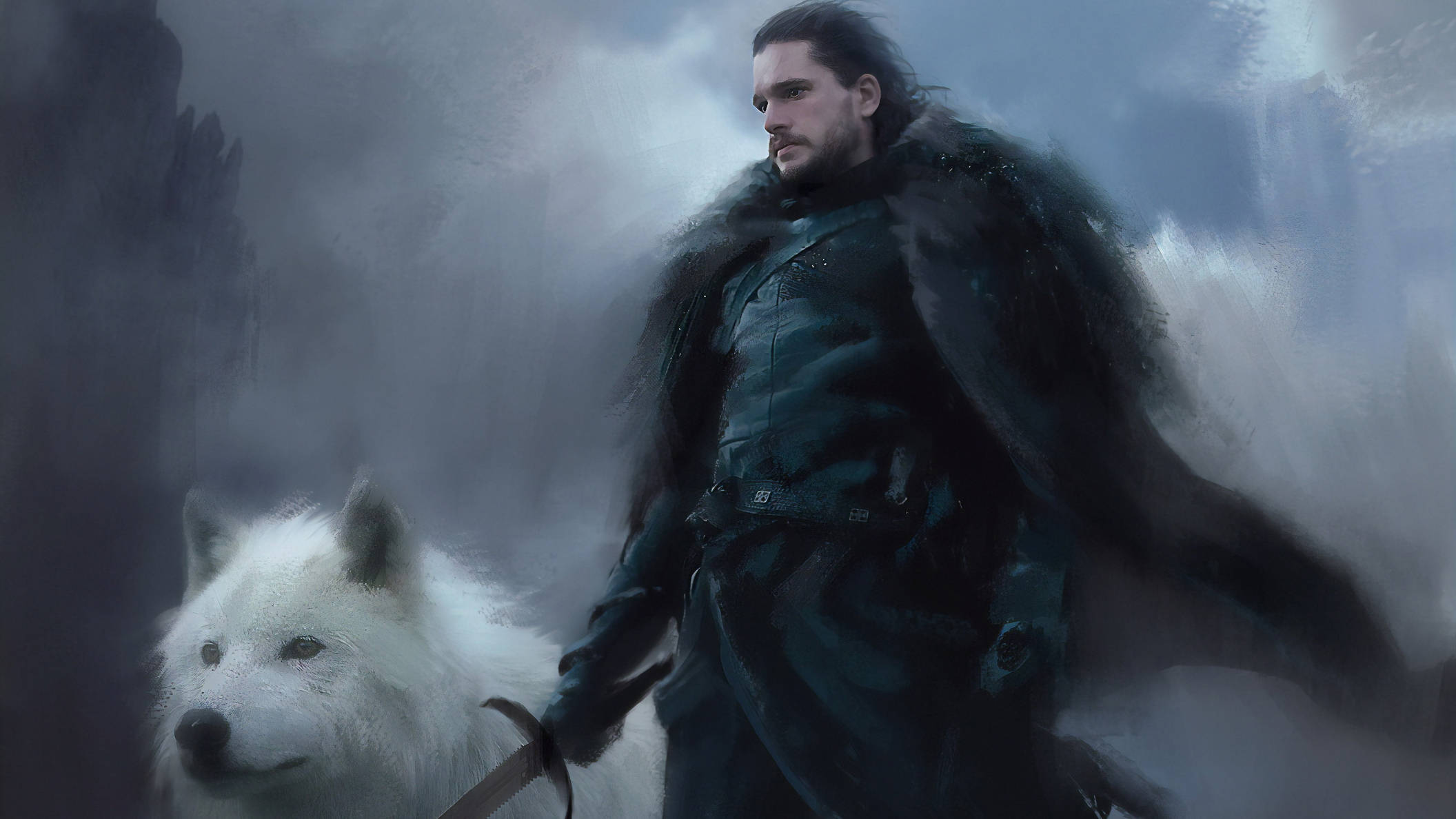 Bewolkte Lug Jon Snow Game Of Thrones Muurpapier