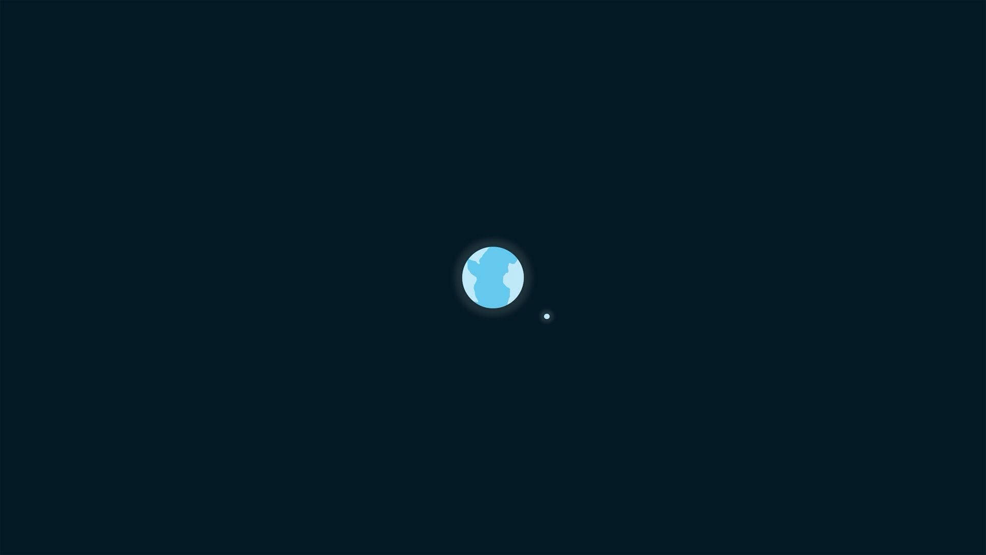 Minimalistiese Aarde en Maan muurpapier