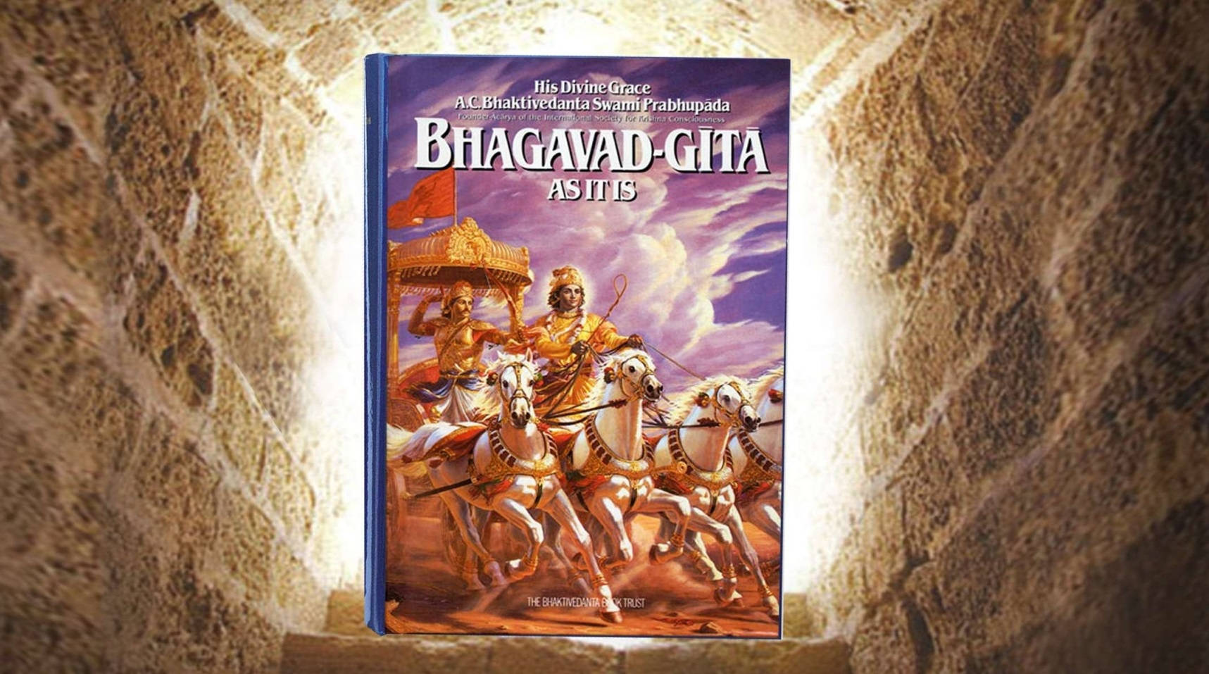 Bhagavad Gita Boek Op Klip Muurpapier