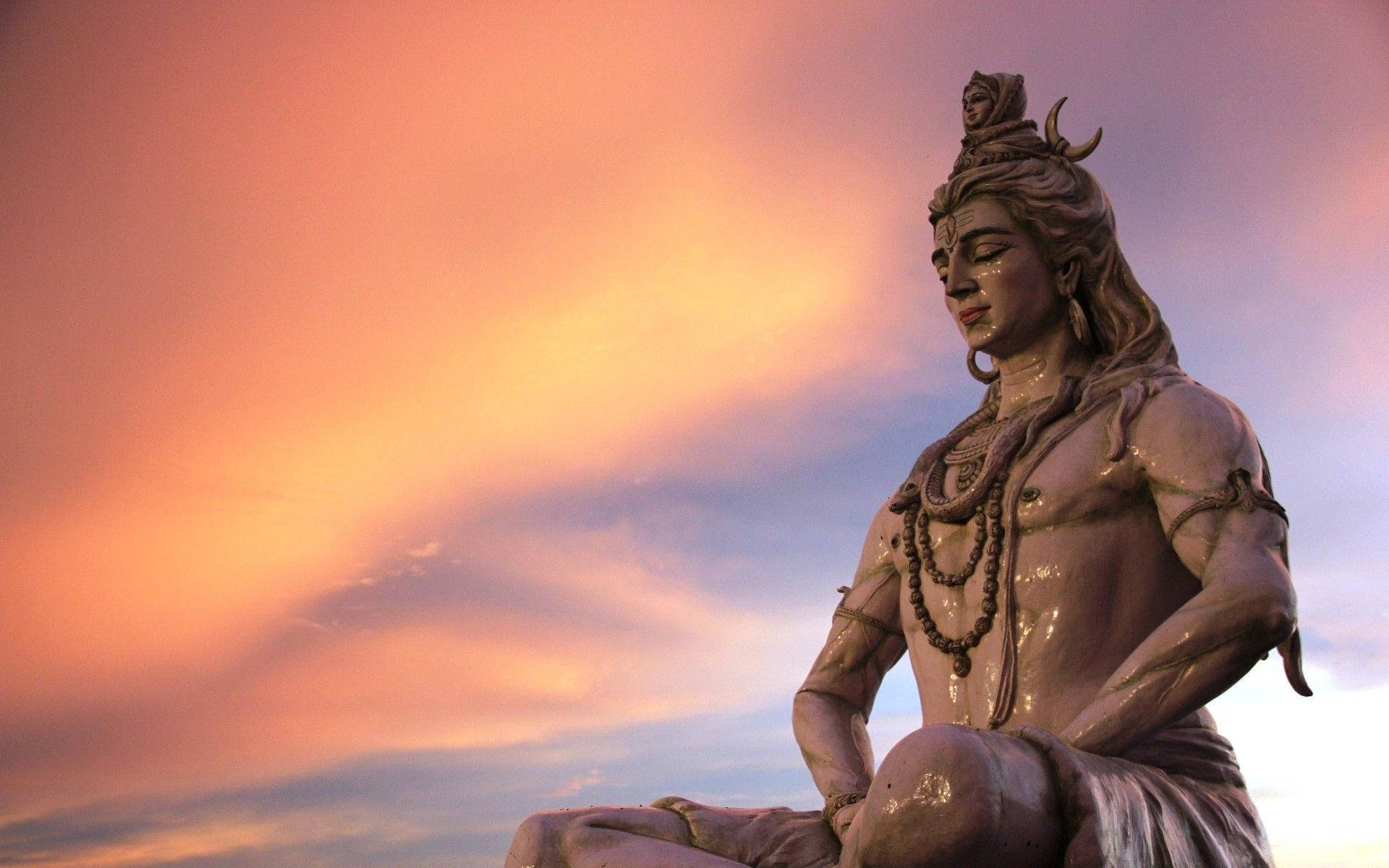 Bholenath HD Shiva Mediteer Sonsondergang Muurpapier
