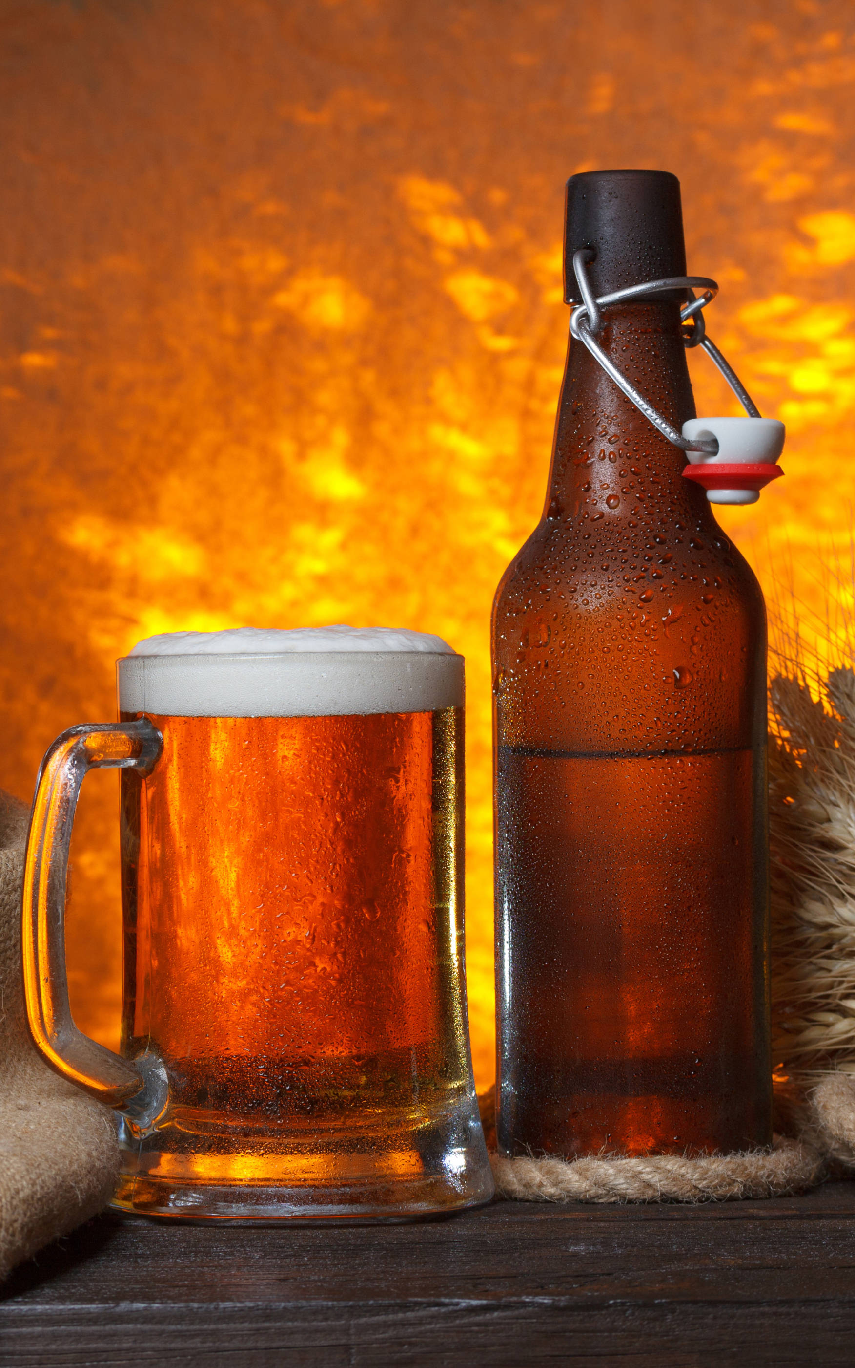 Bierbottel Pint Bruin Ale Muurpapier