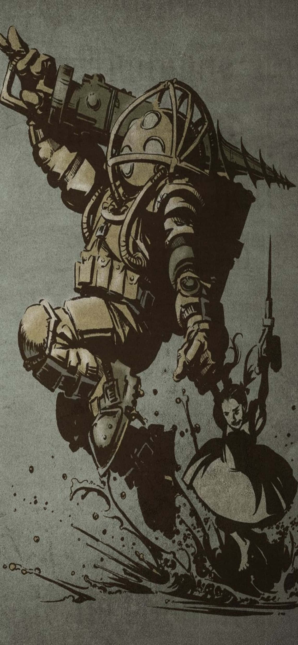 Big Daddy iPhone Xs Max Bioshock Infinite Agtergrond Muurpapier