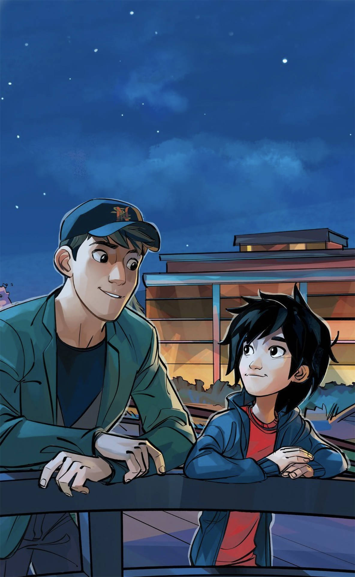 Big Hero 6 Broederlike Gesprek Muurpapier